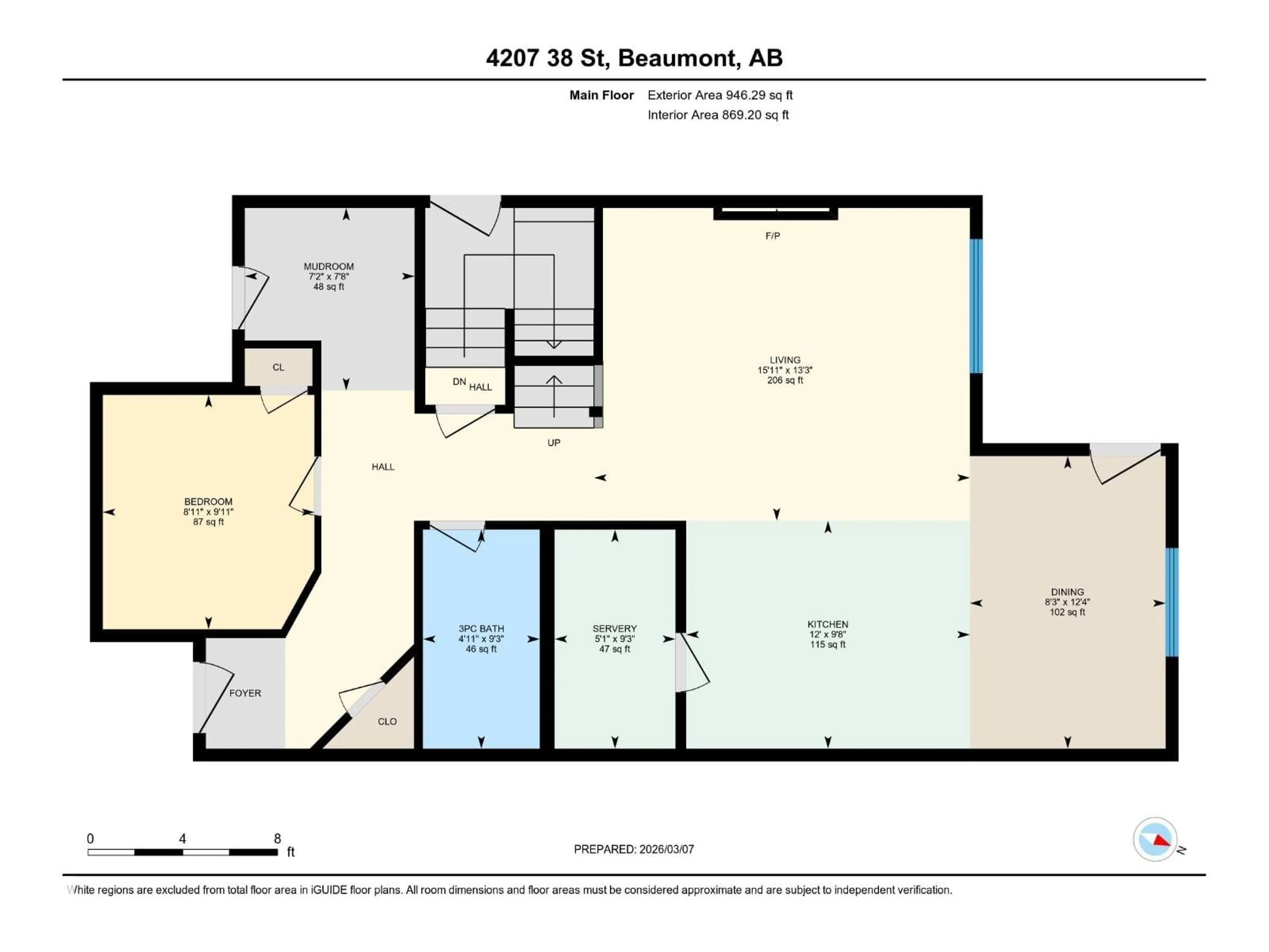 Floor plan for 4207 38A ST, Beaumont Alberta T4X2Z6