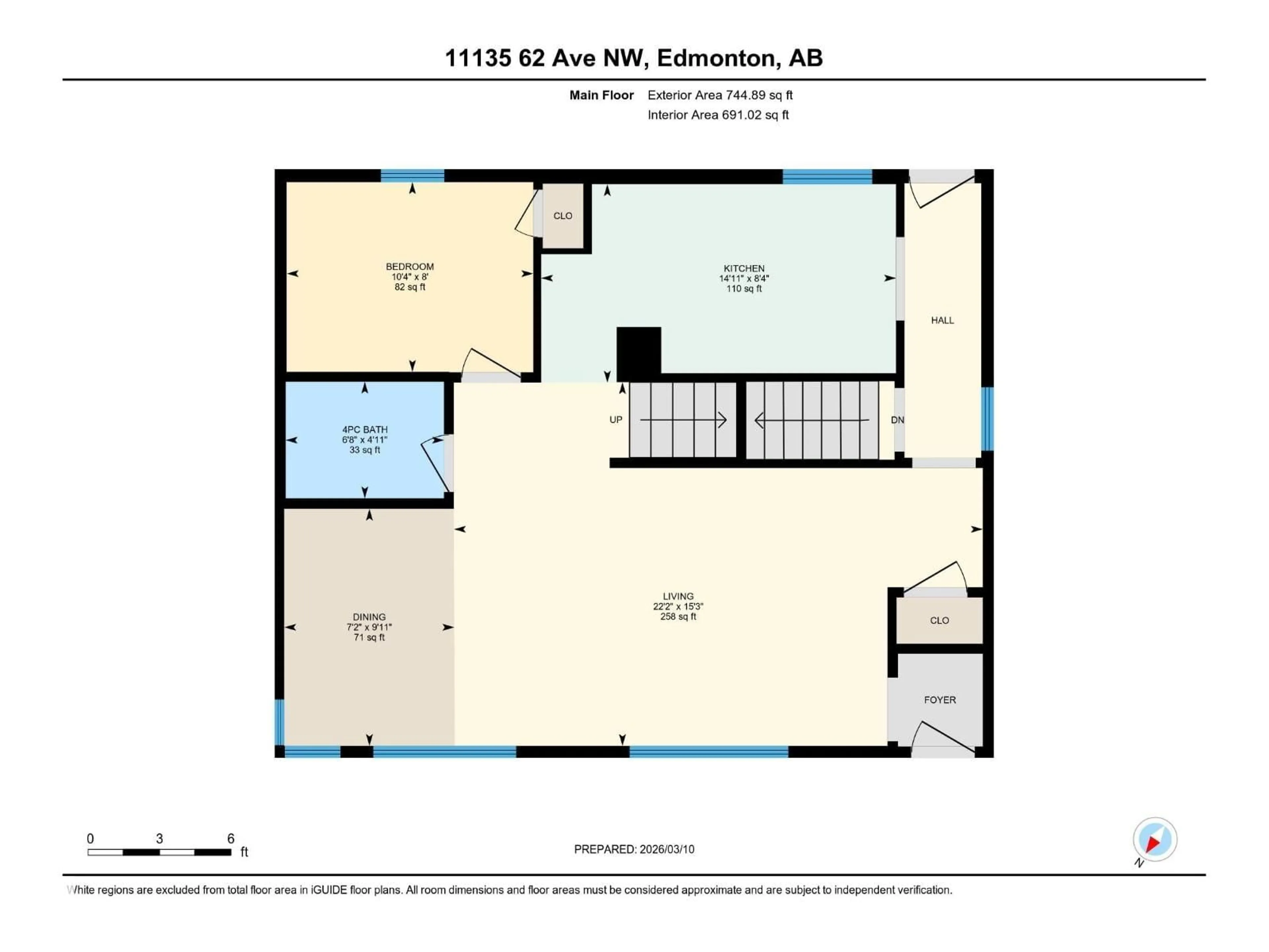 Floor plan for 11135 62 AV, Edmonton Alberta T6H1N3