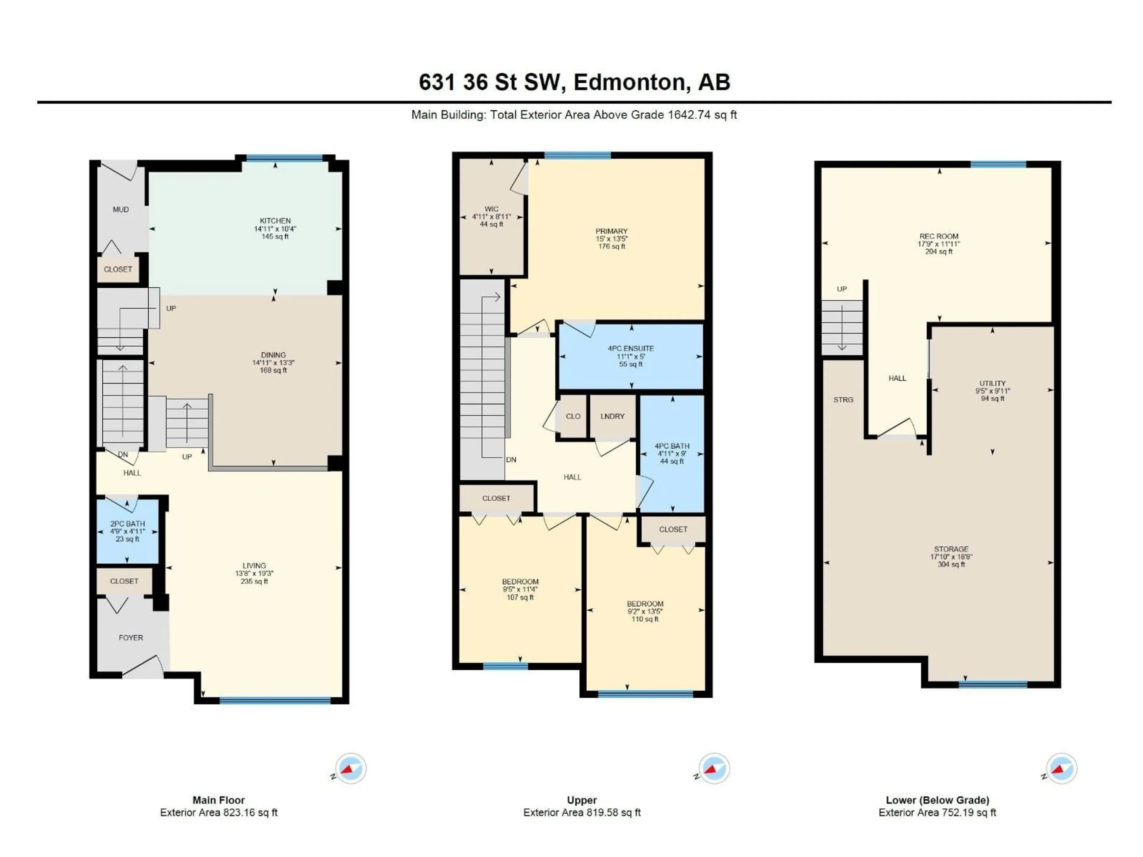 Floor plan for 631 36 ST, Edmonton Alberta T6X2G5