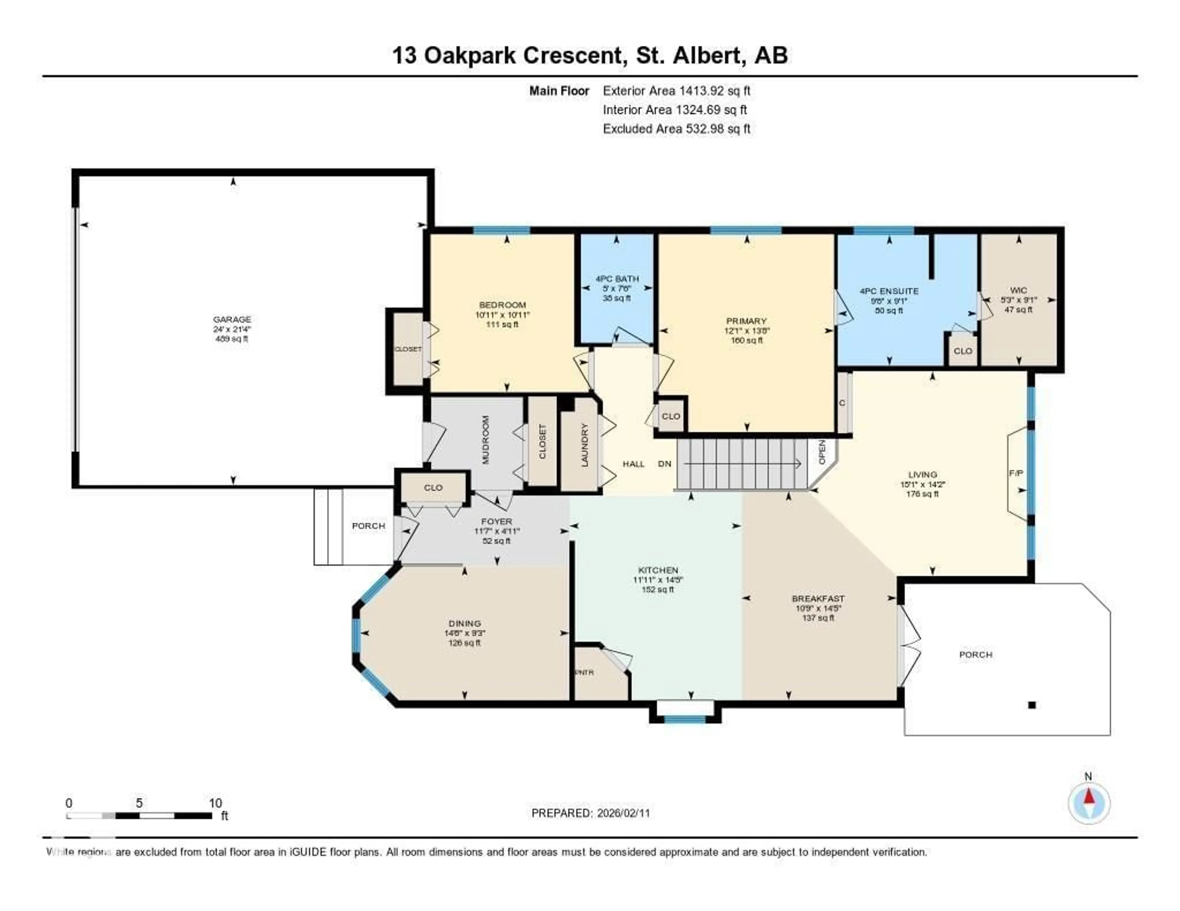 Floor plan for 13 OAKPARK CR, St. Albert Alberta T8N6L2