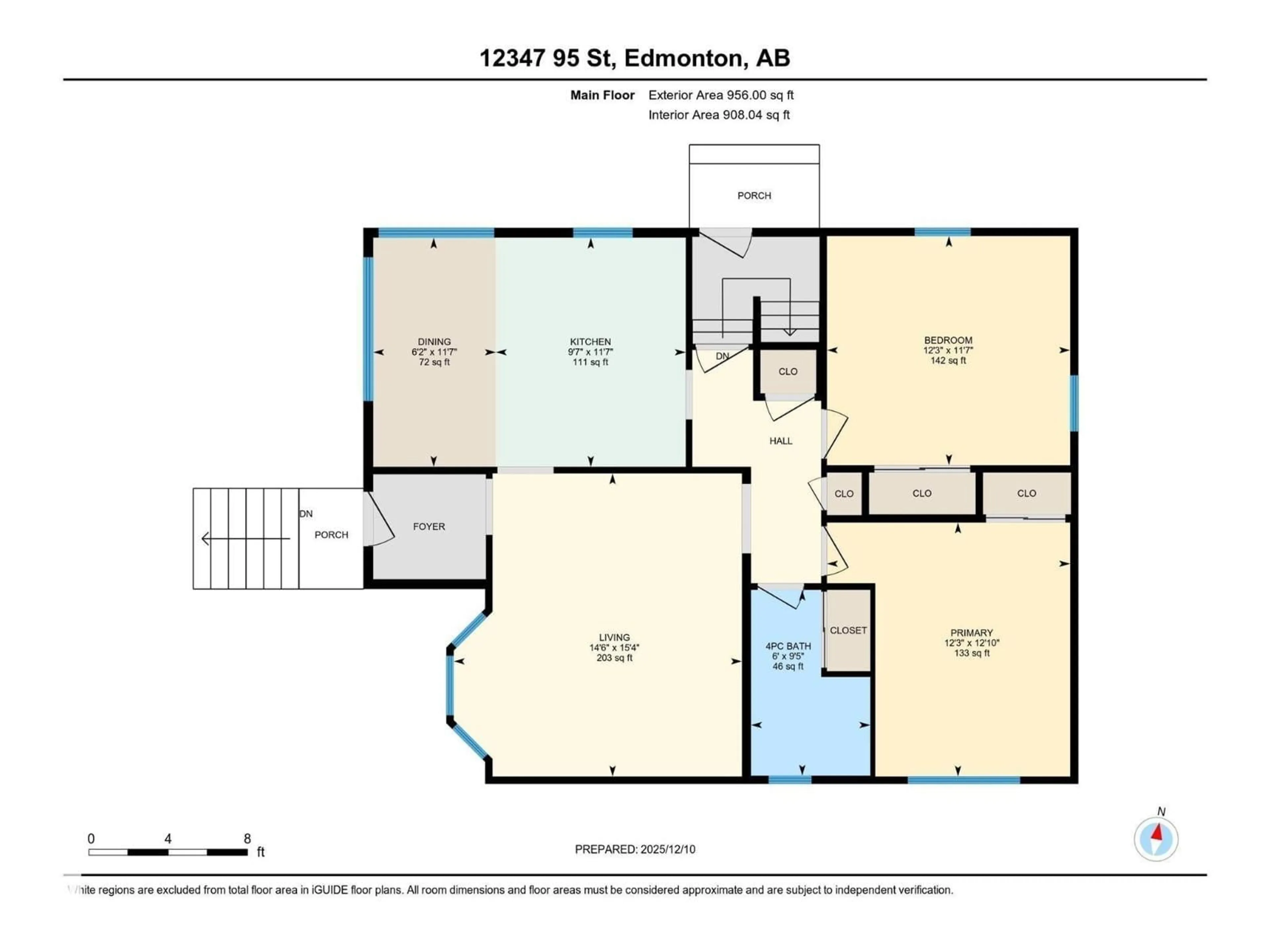 Floor plan for NW - 12347 95 ST, Edmonton Alberta T5G1N4