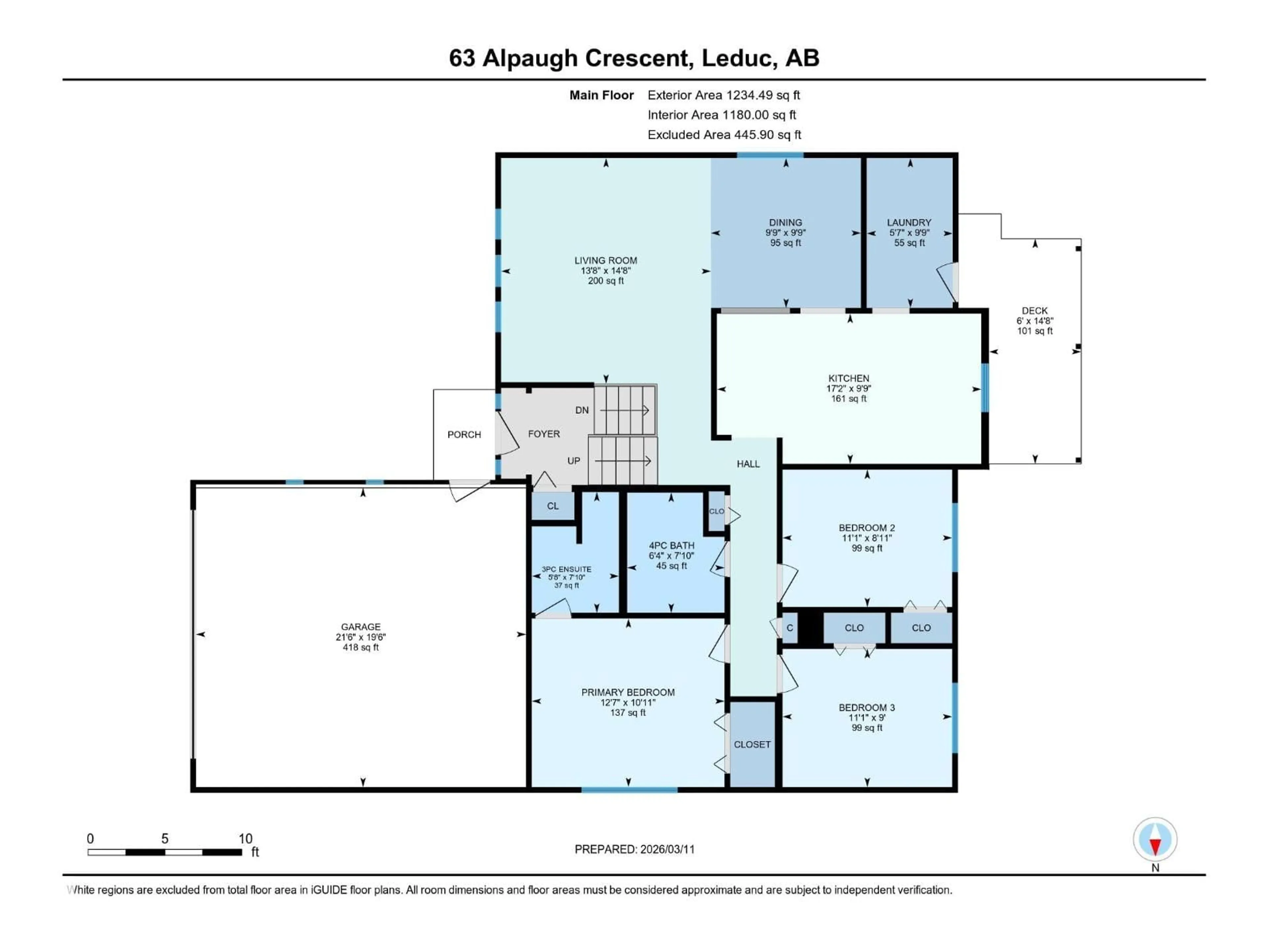 Floor plan for 63 ALPAUGH CR, Leduc Alberta T9E5G8