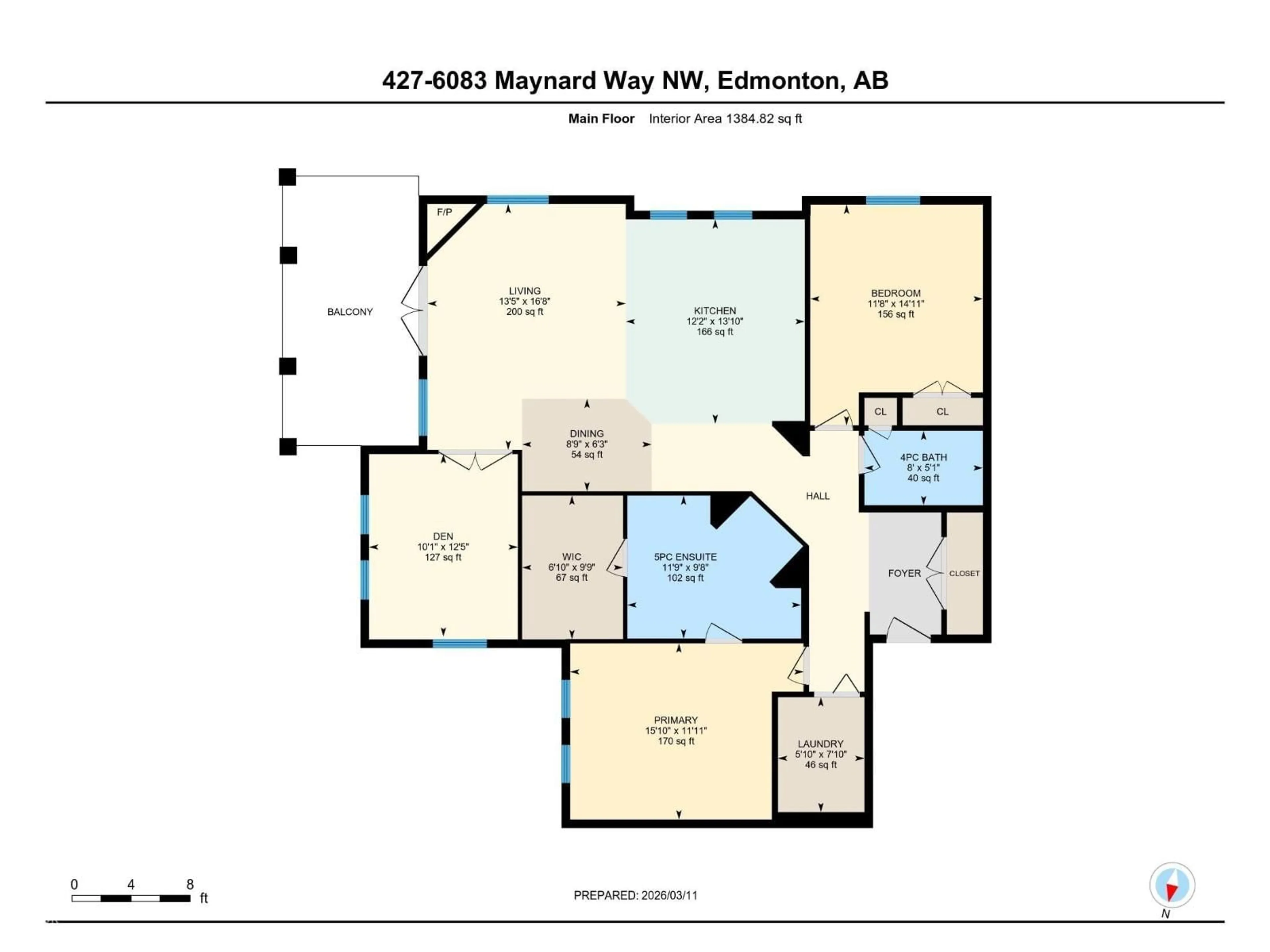 Floor plan for #427 - 6083 MAYNARD WY, Edmonton Alberta T6R0S5