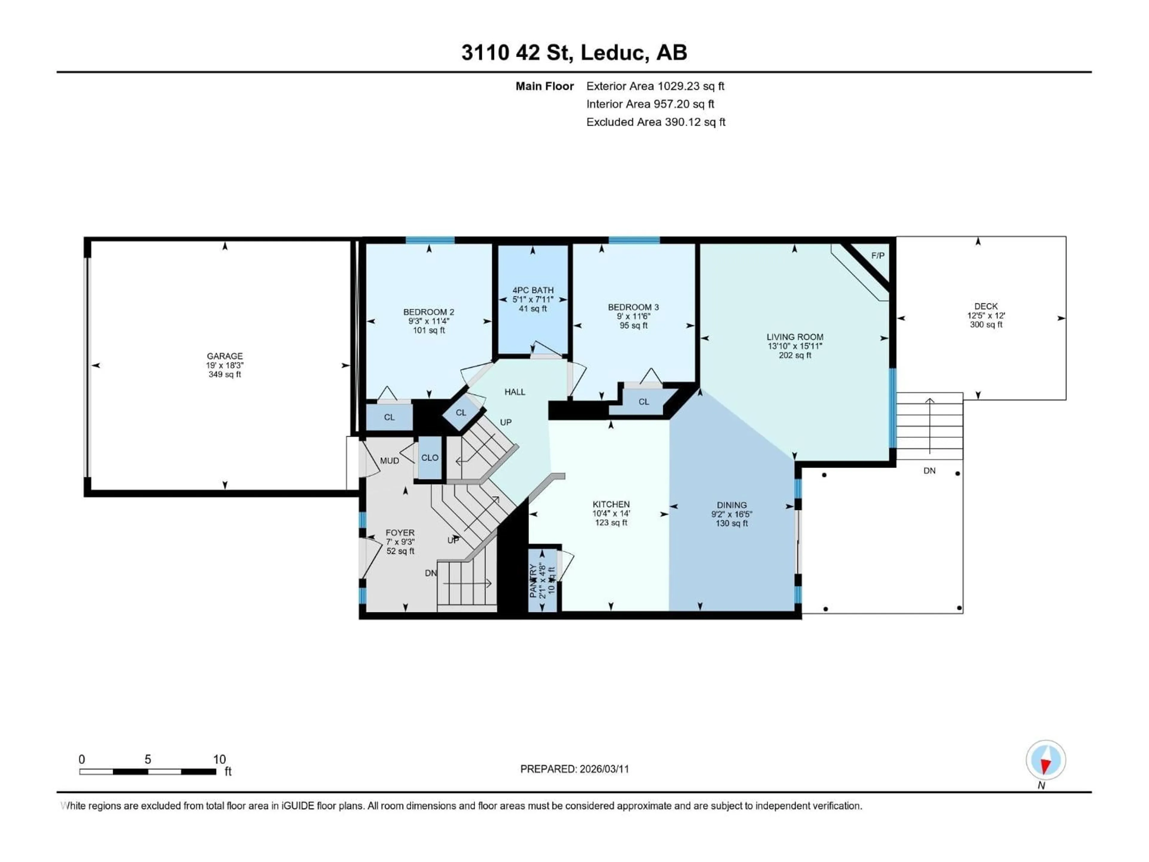 Floor plan for 3110 42 ST, Leduc Alberta T9E6B8