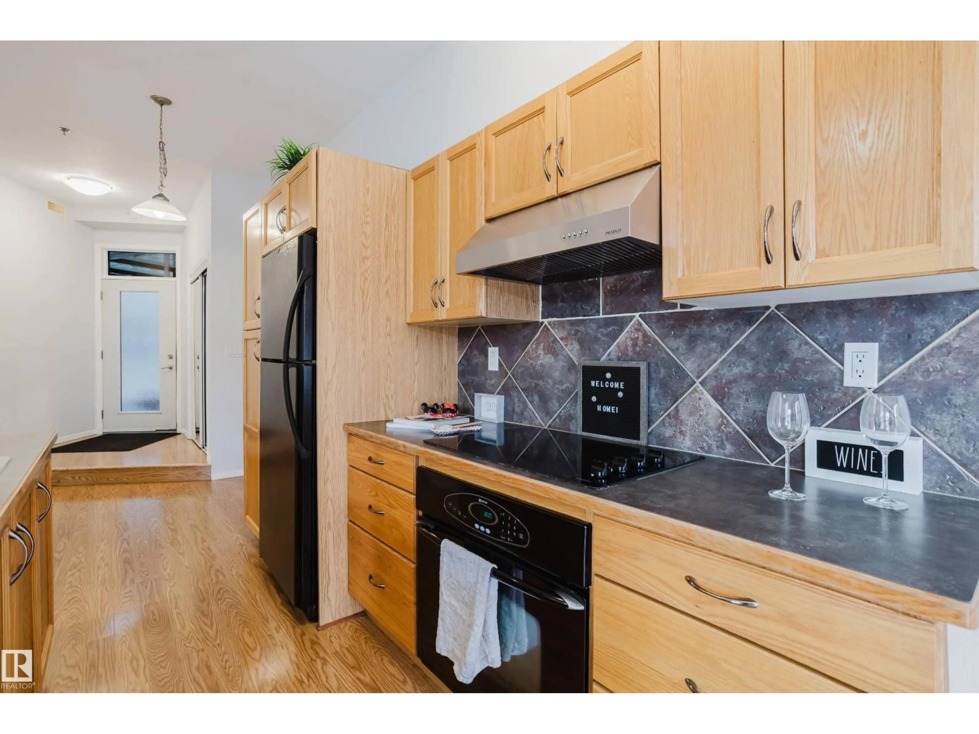 Standard kitchen, wood/laminate floor for 207 - 10147 112 ST, Edmonton Alberta T5K1M1