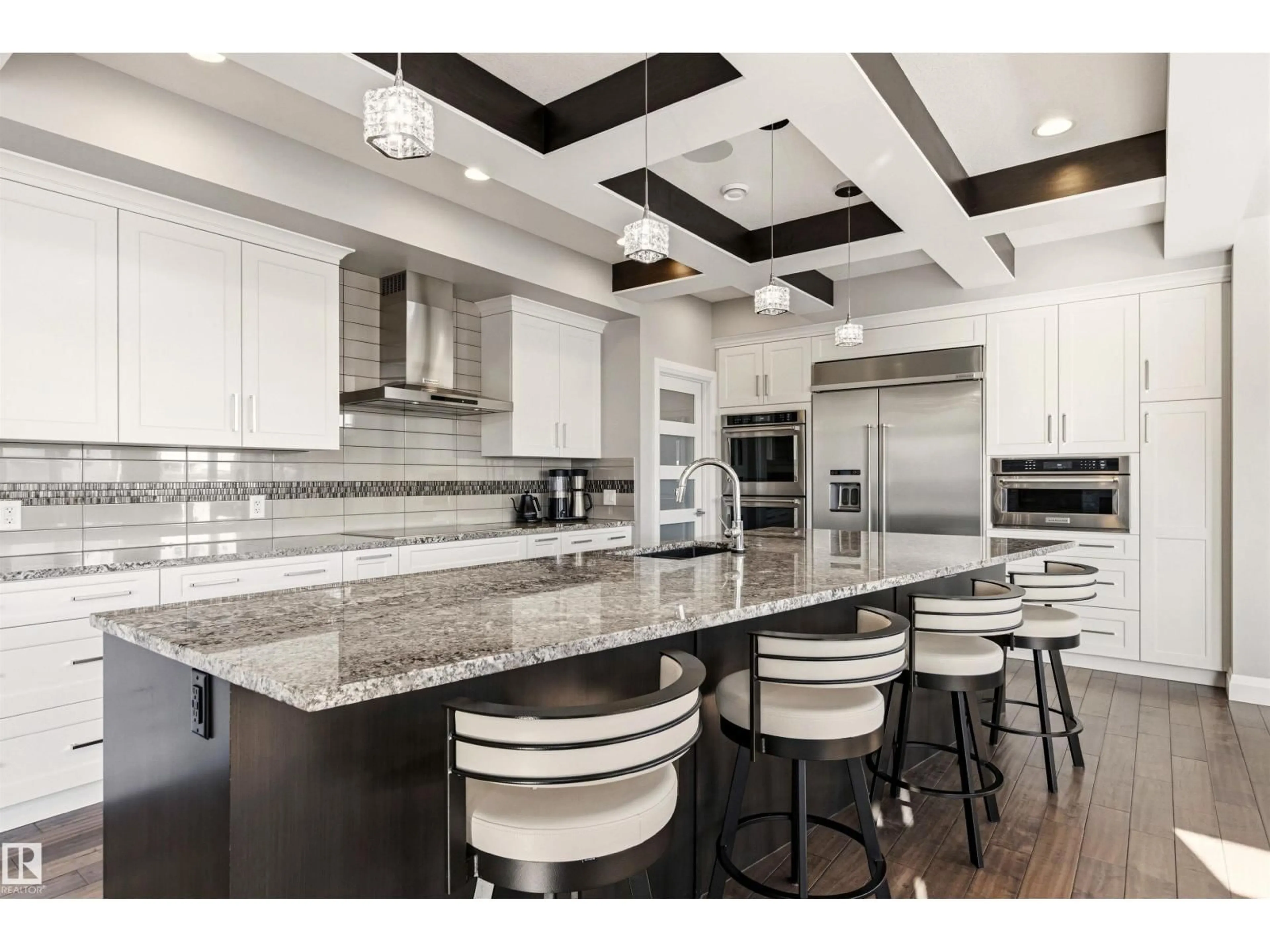 Contemporary kitchen, ceramic/tile floor for 20 LACHANCE DR, St. Albert Alberta T8N7R2