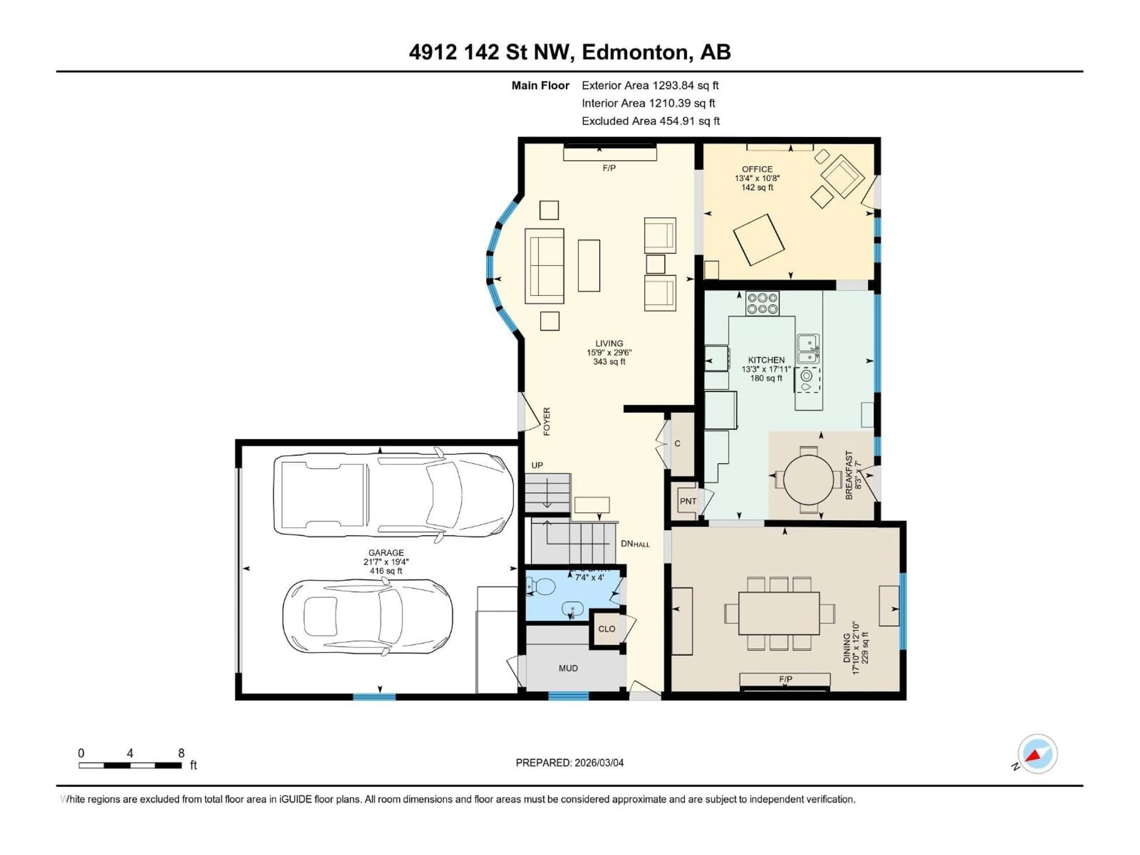 Floor plan for 4912 142 ST, Edmonton Alberta T6H4B1