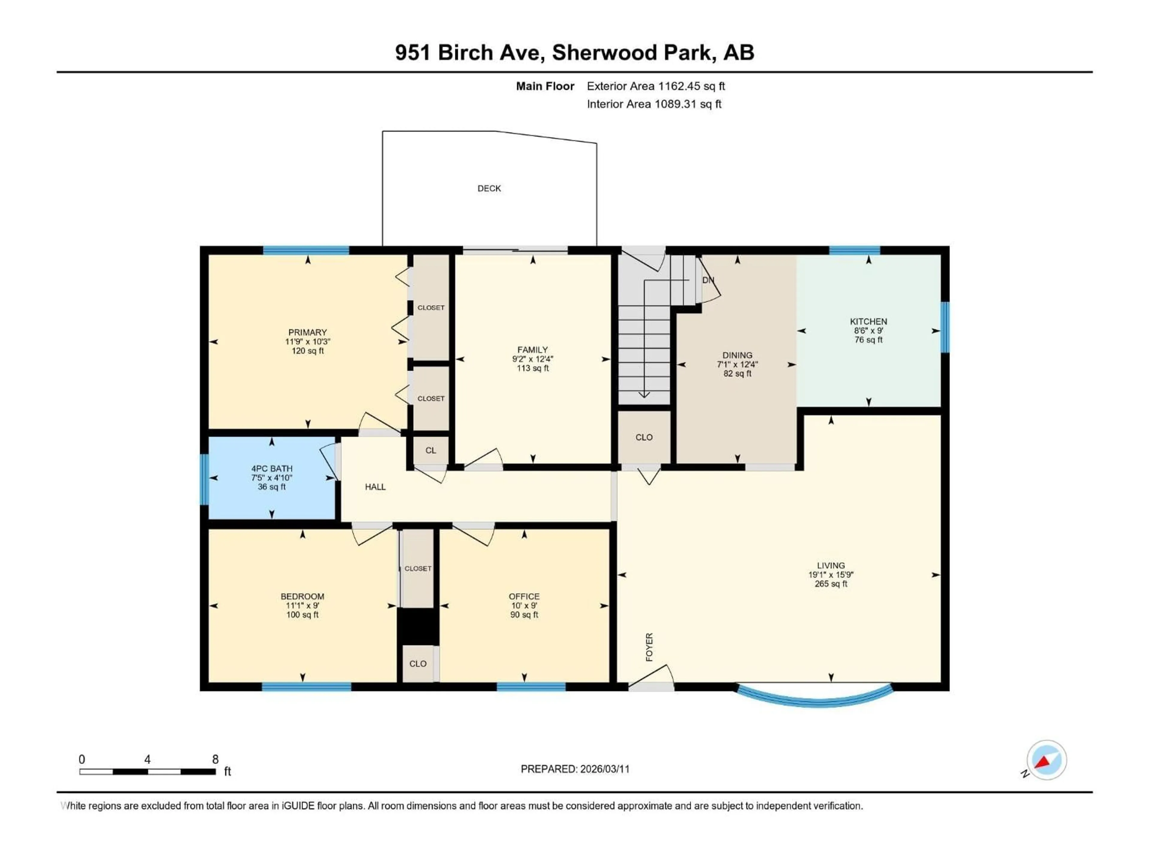 Floor plan for 951 BIRCH AV, Sherwood Park Alberta T8A1X6