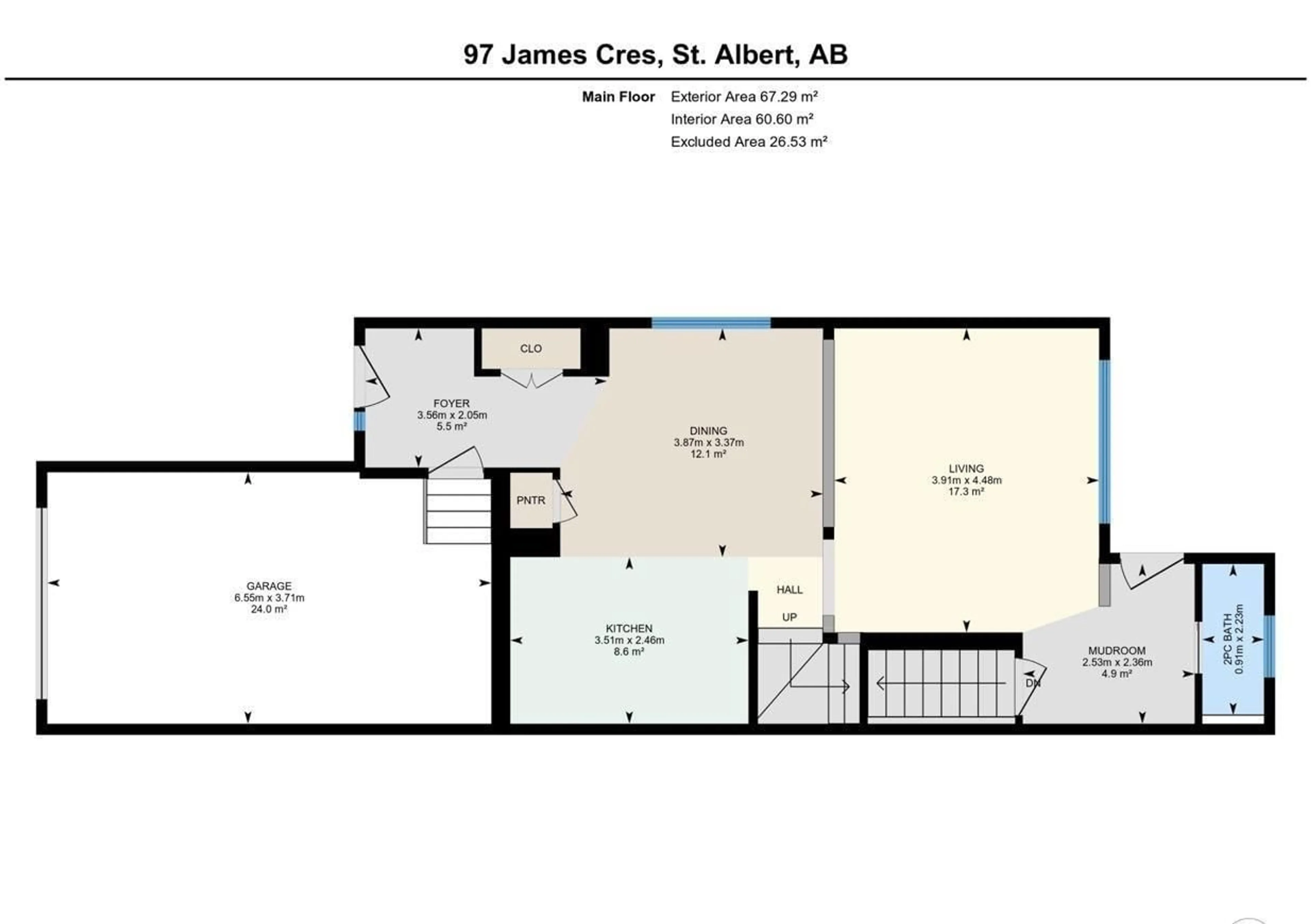 Floor plan for 97 JAMES CRES, St. Albert Alberta T8N7S5