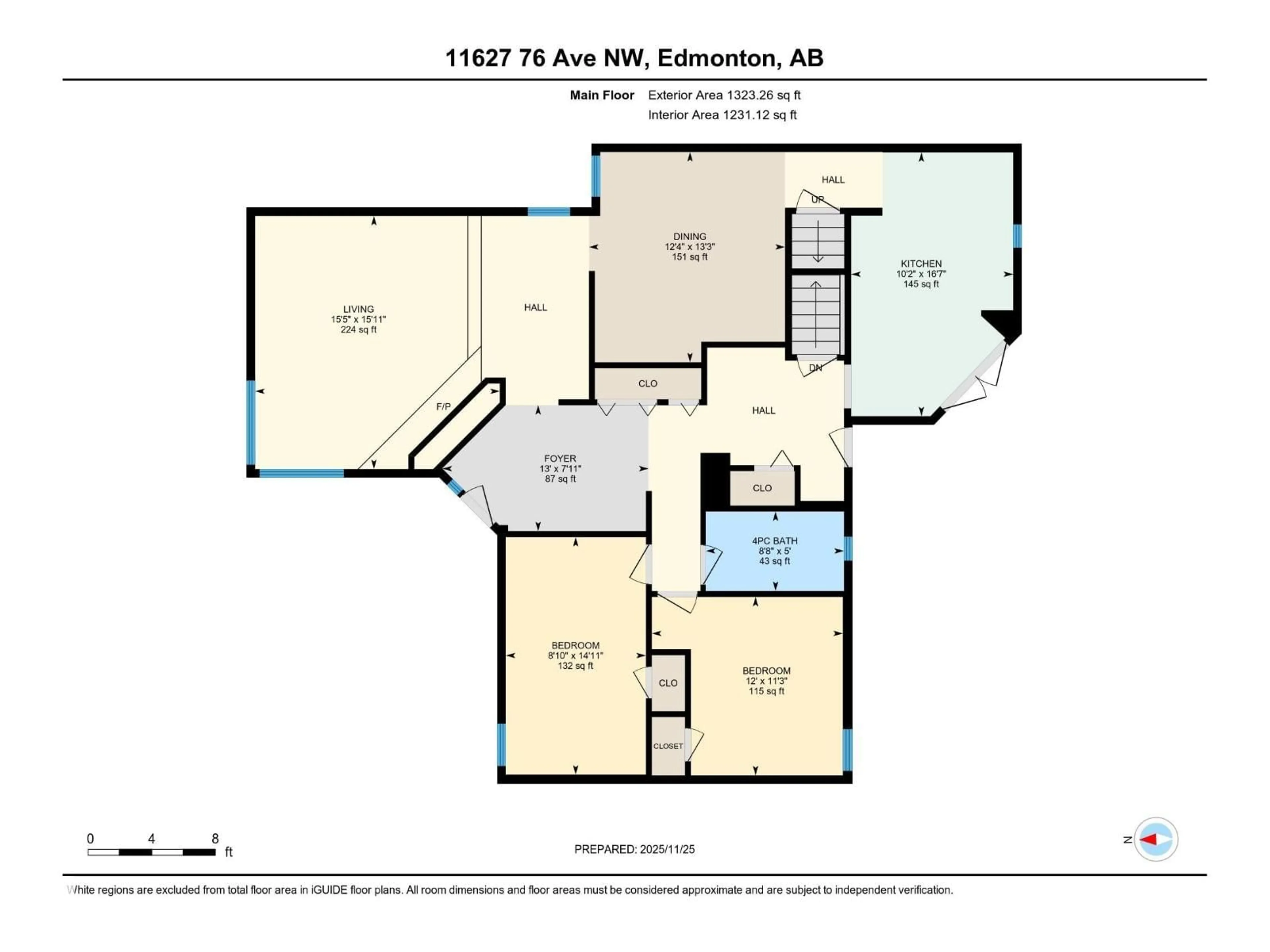 Floor plan for 11627 76 AV, Edmonton Alberta T6G0K9