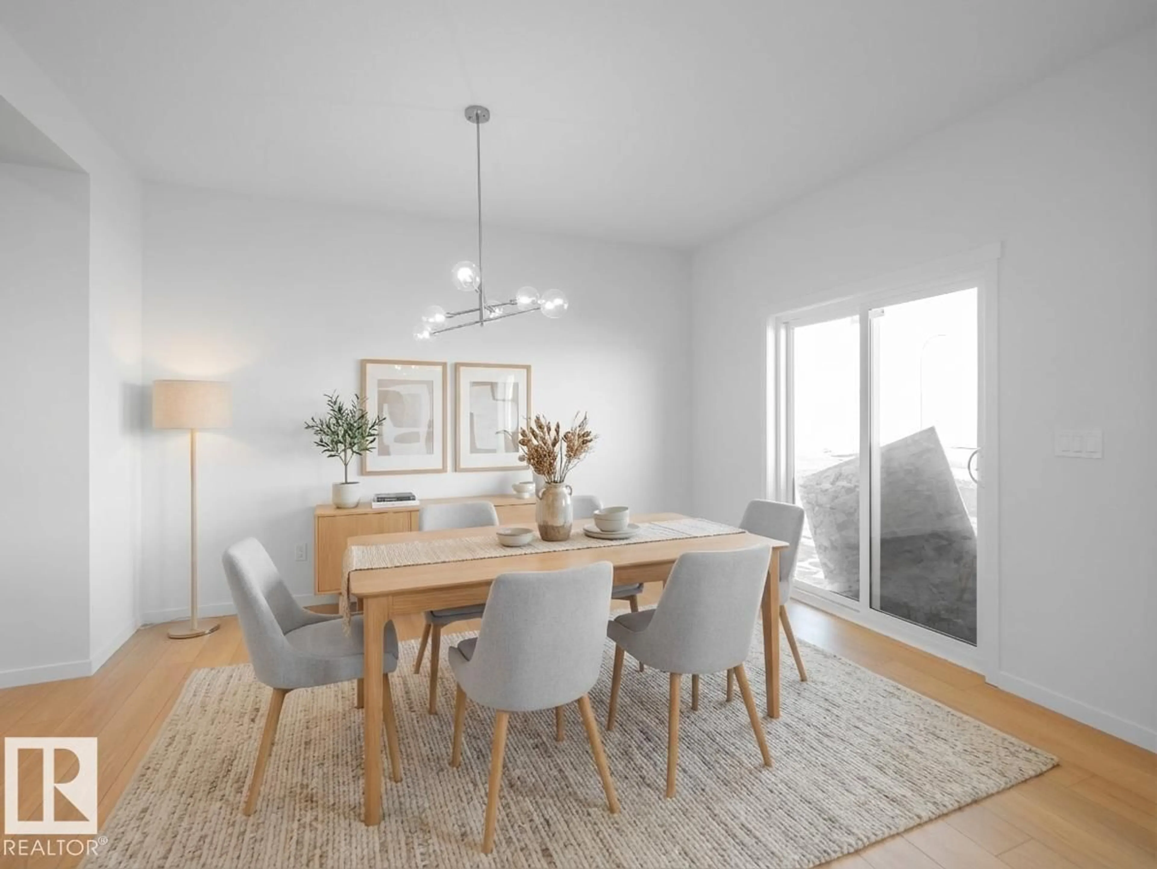 Dining room, wood/laminate floor for 19418 22A AV, Edmonton Alberta T6M3J2