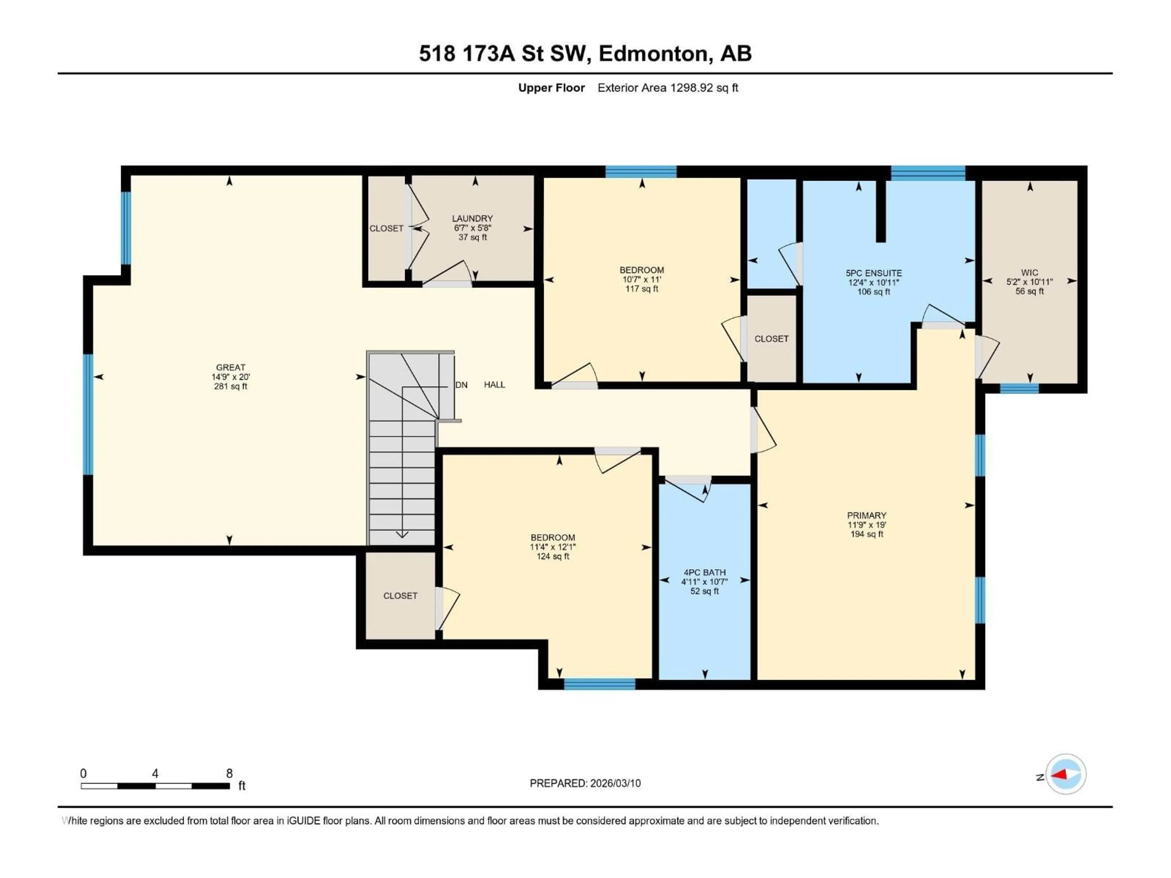 Floor plan for 518 173A STREET SW, Edmonton Alberta T6W2A5