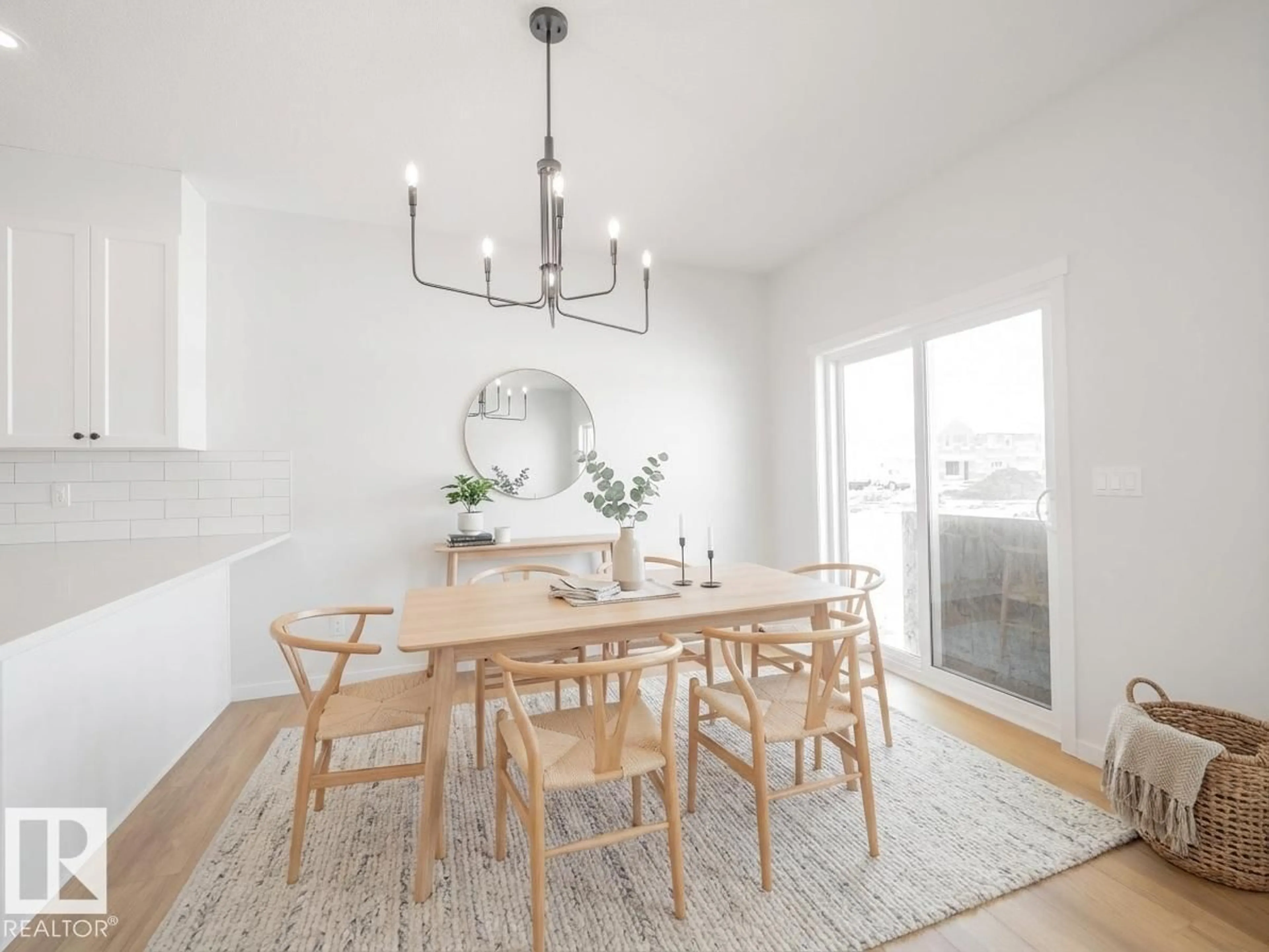 Dining room, wood/laminate floor for NW - 2524 211 ST, Edmonton Alberta T6M3H1