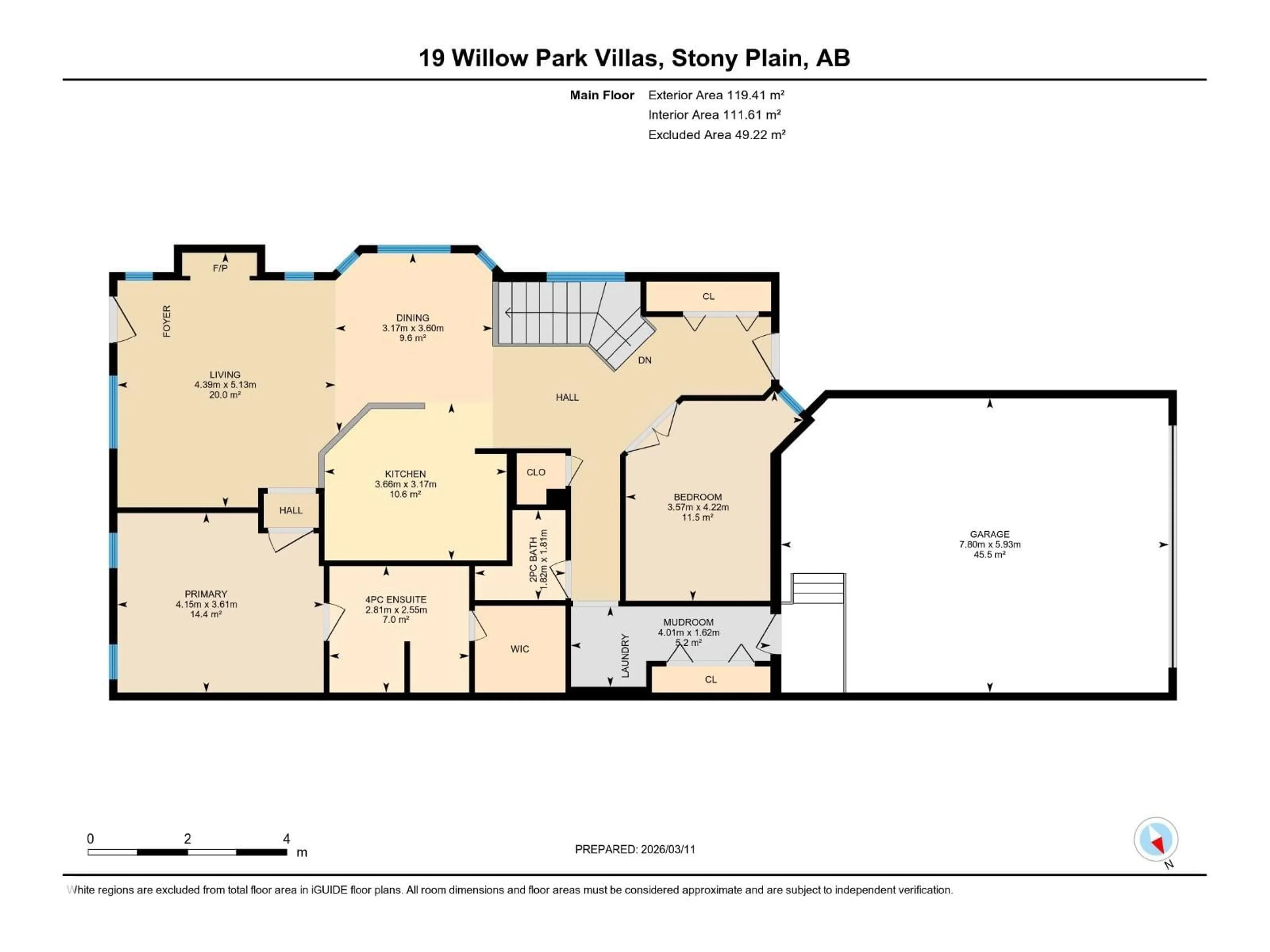 Floor plan for 19 WILLOW PARK VI, Stony Plain Alberta T7Z2W3
