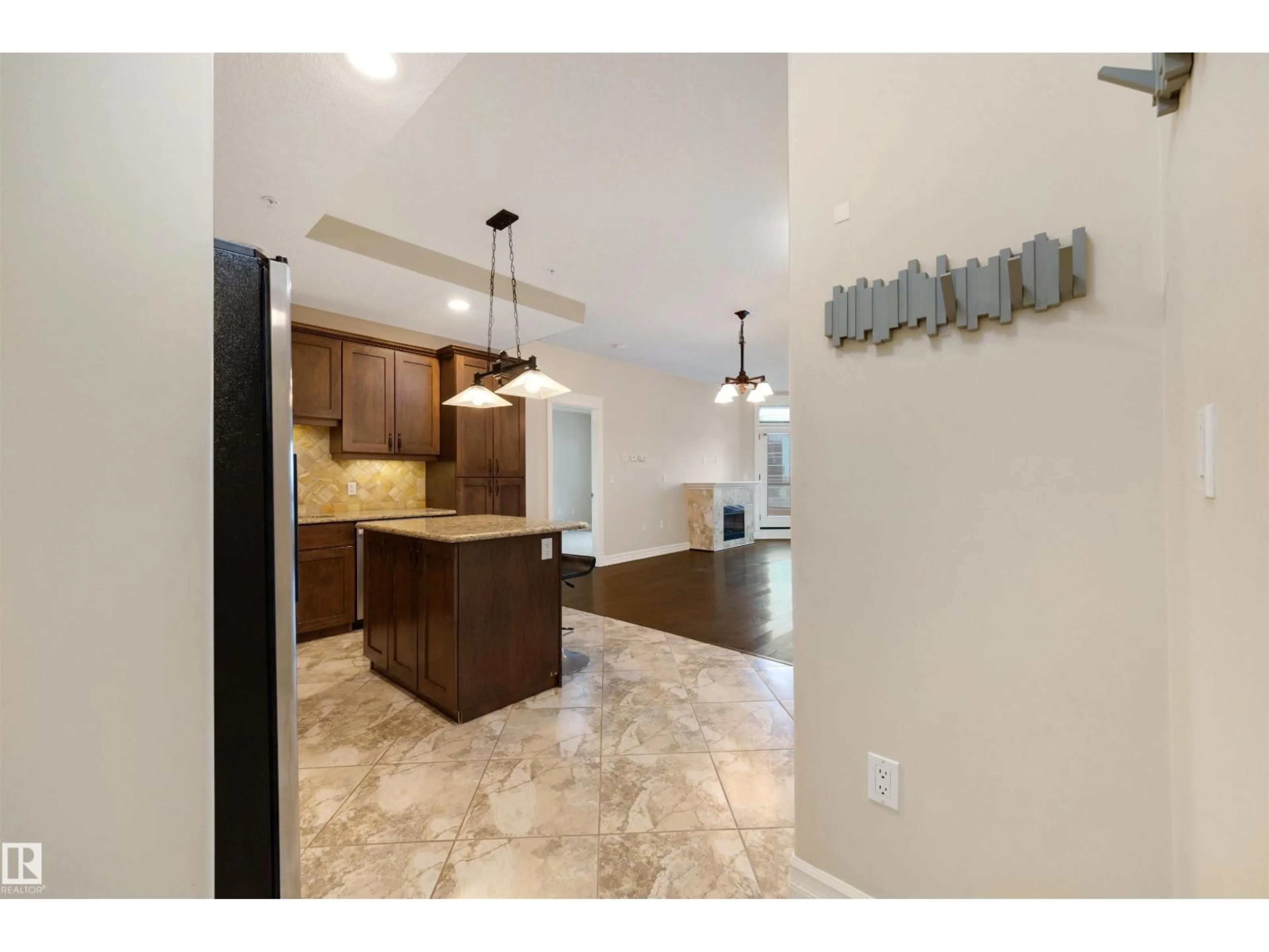 Open concept kitchen, ceramic/tile floor for 906 - 10142 111 ST NW, Edmonton Alberta T5K1K6