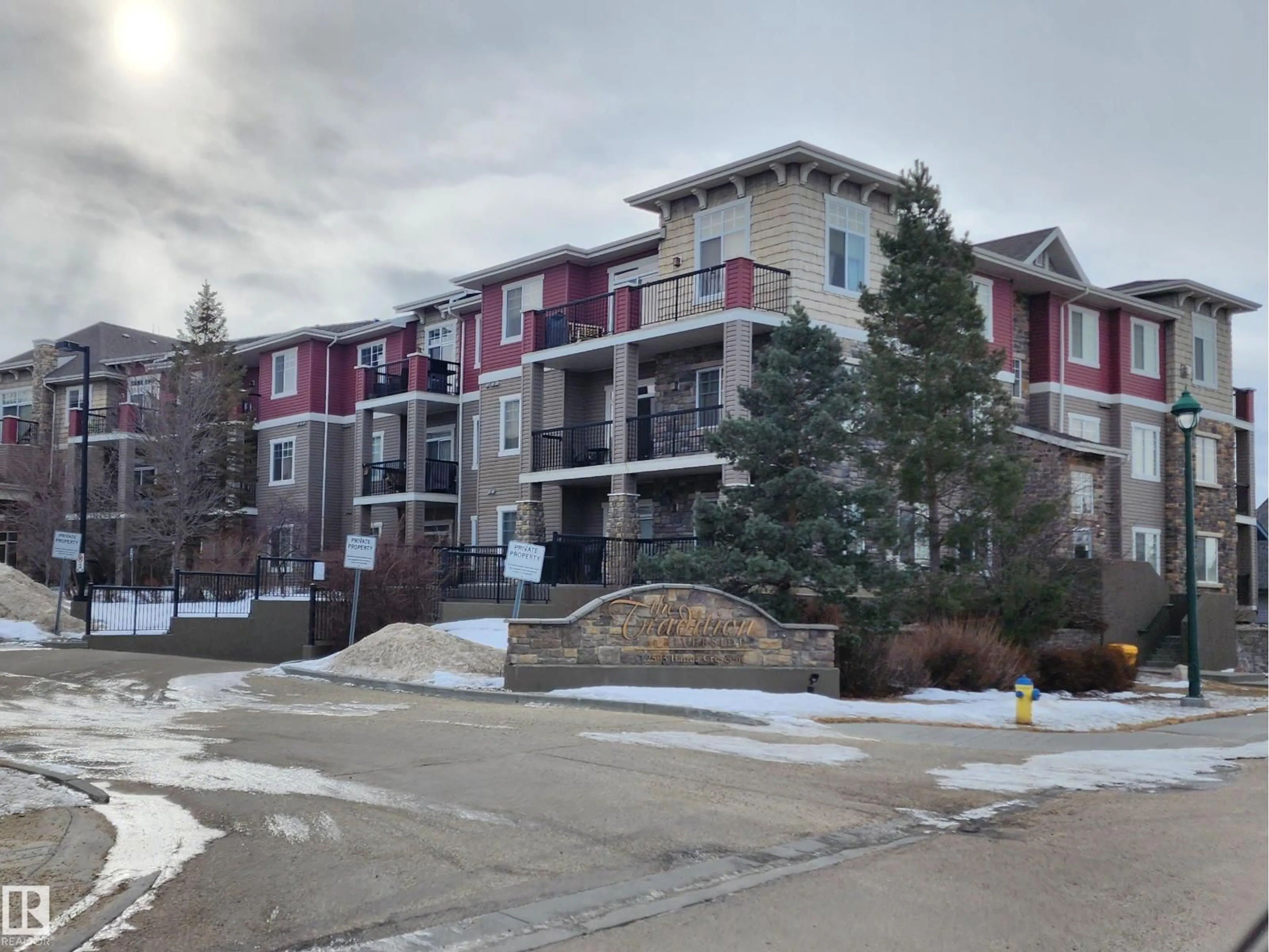 A pic from outside/outdoor area/front of a property/back of a property/a pic from drone, mountain view for #105 - 2503 HANNA CR, Edmonton Alberta T6R0H1