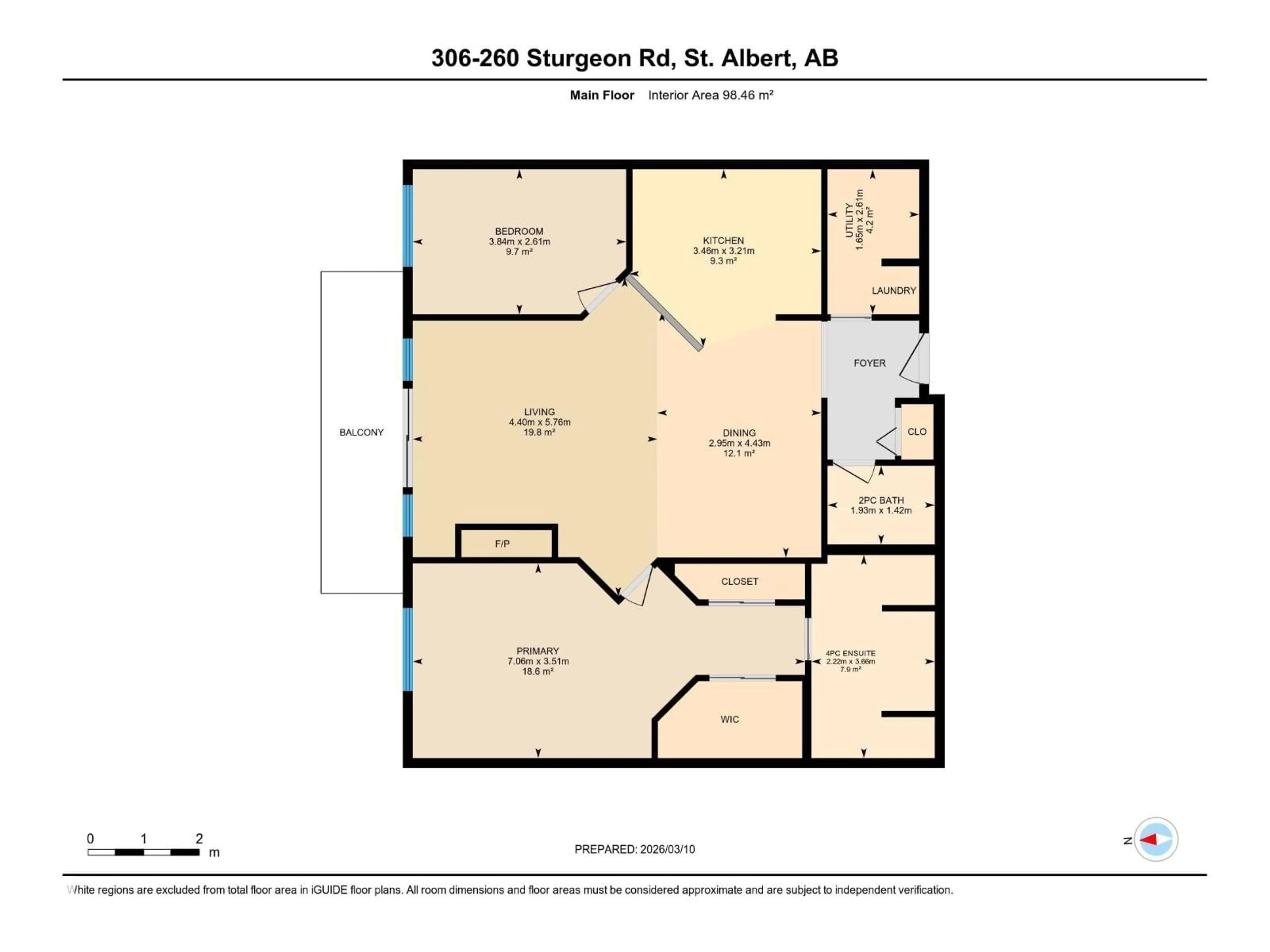Floor plan for #306 - 260 STURGEON RD, St. Albert Alberta T8N7C6