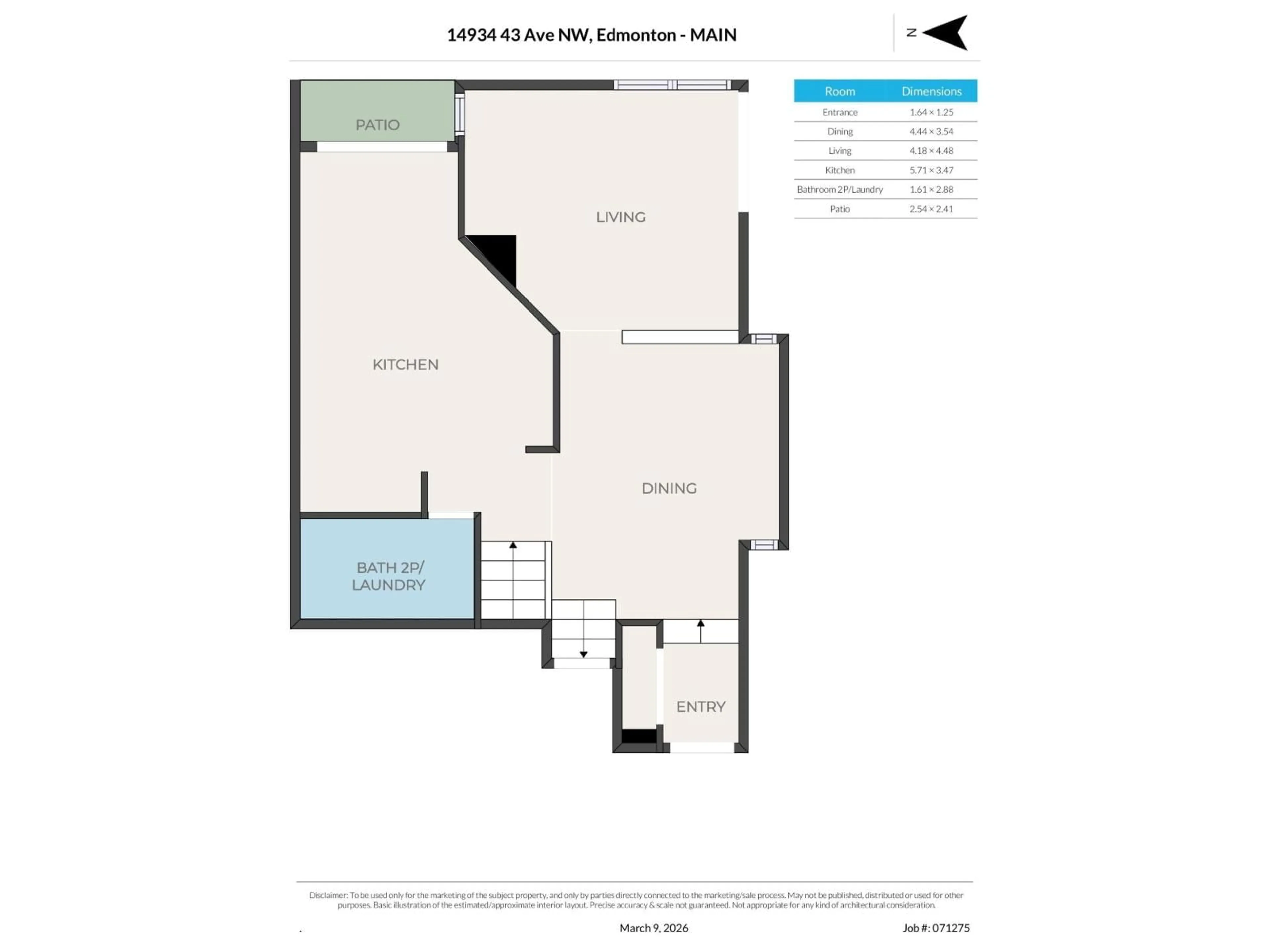 Floor plan for NW - 14934 43 AV, Edmonton Alberta T6H5S1