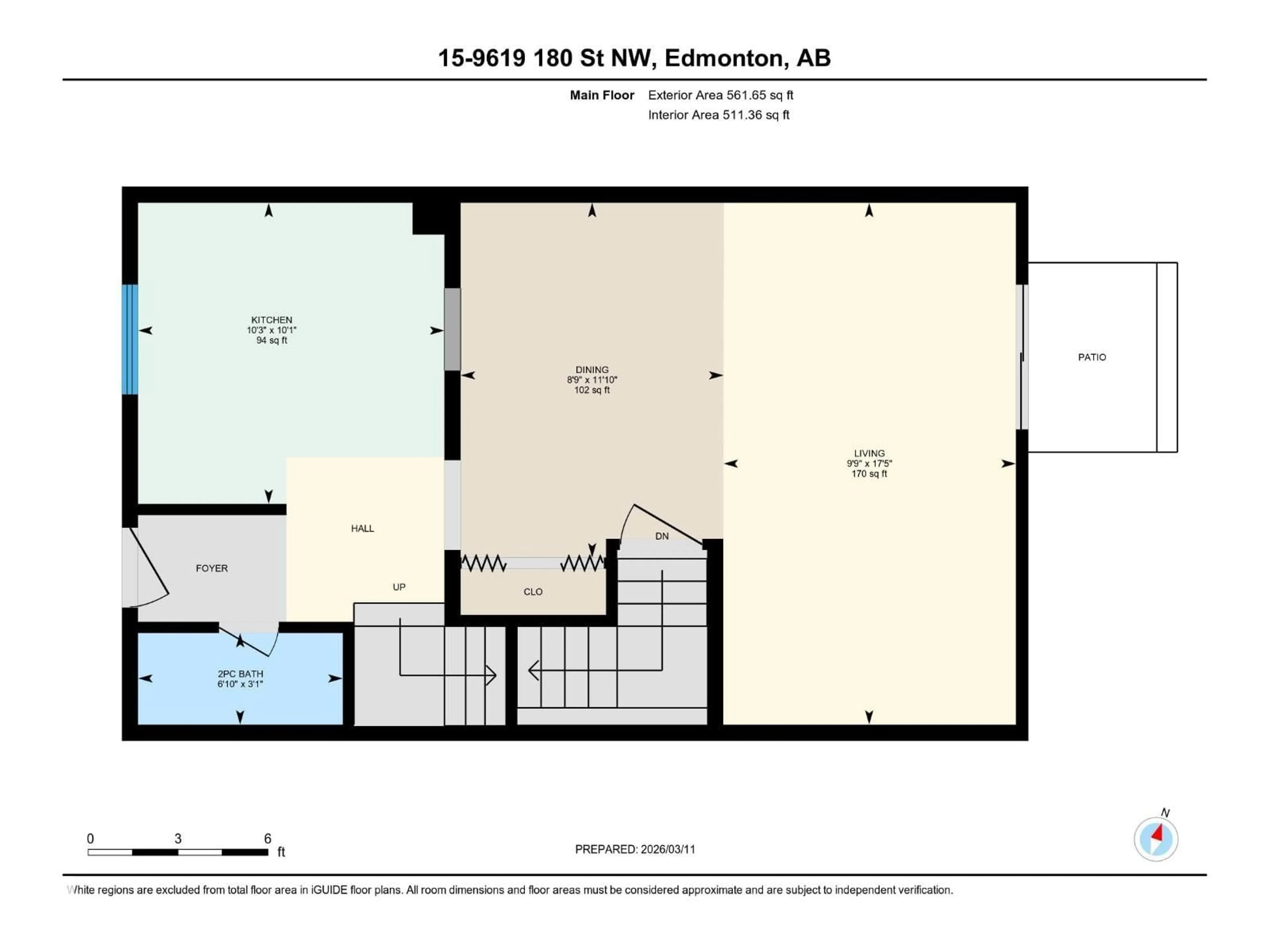 Floor plan for 15 - 9619 180 ST NW, Edmonton Alberta T5T4L9