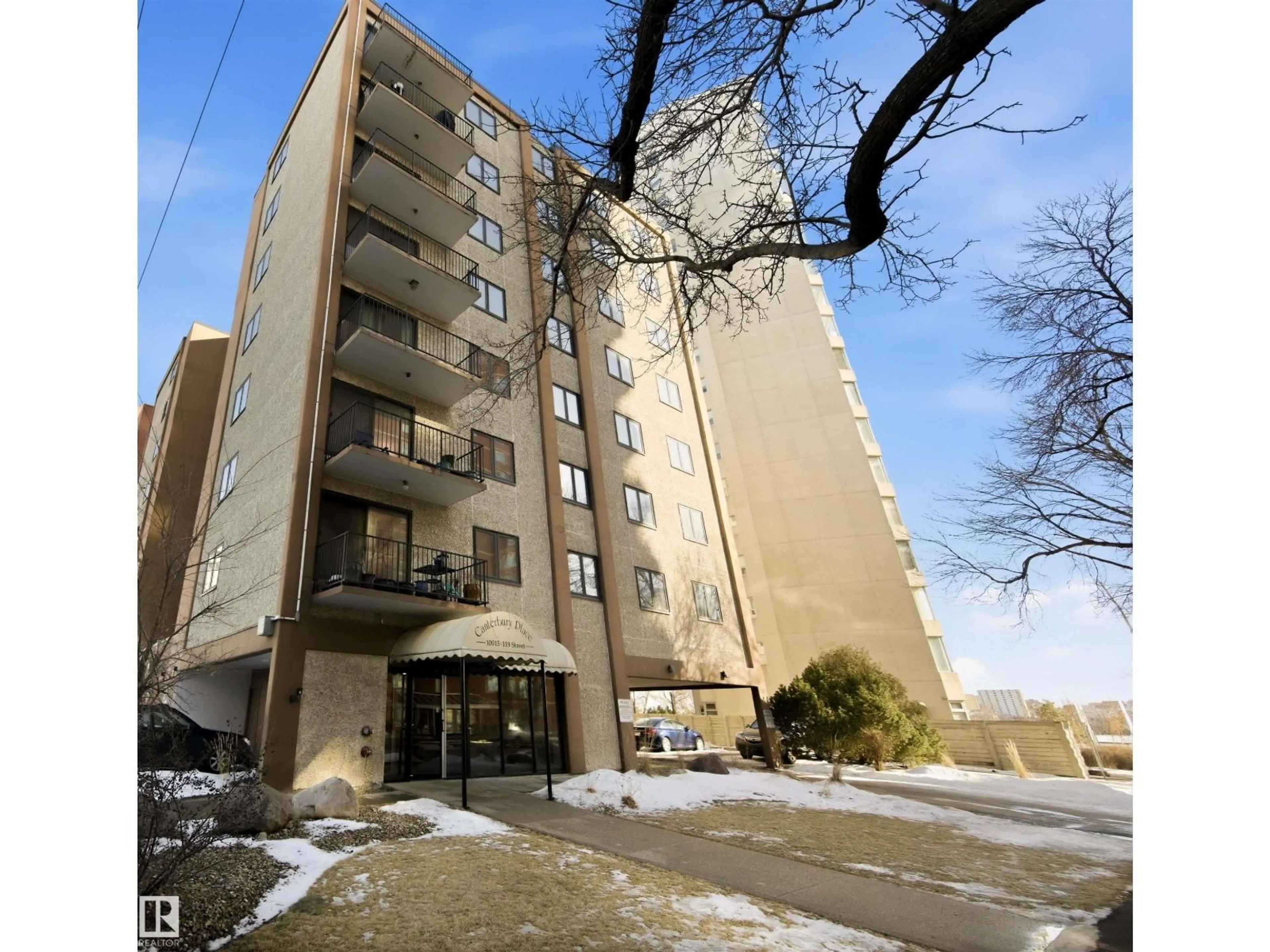 Patio, building for #504 - 10015 119 ST, Edmonton Alberta T5K1Y7