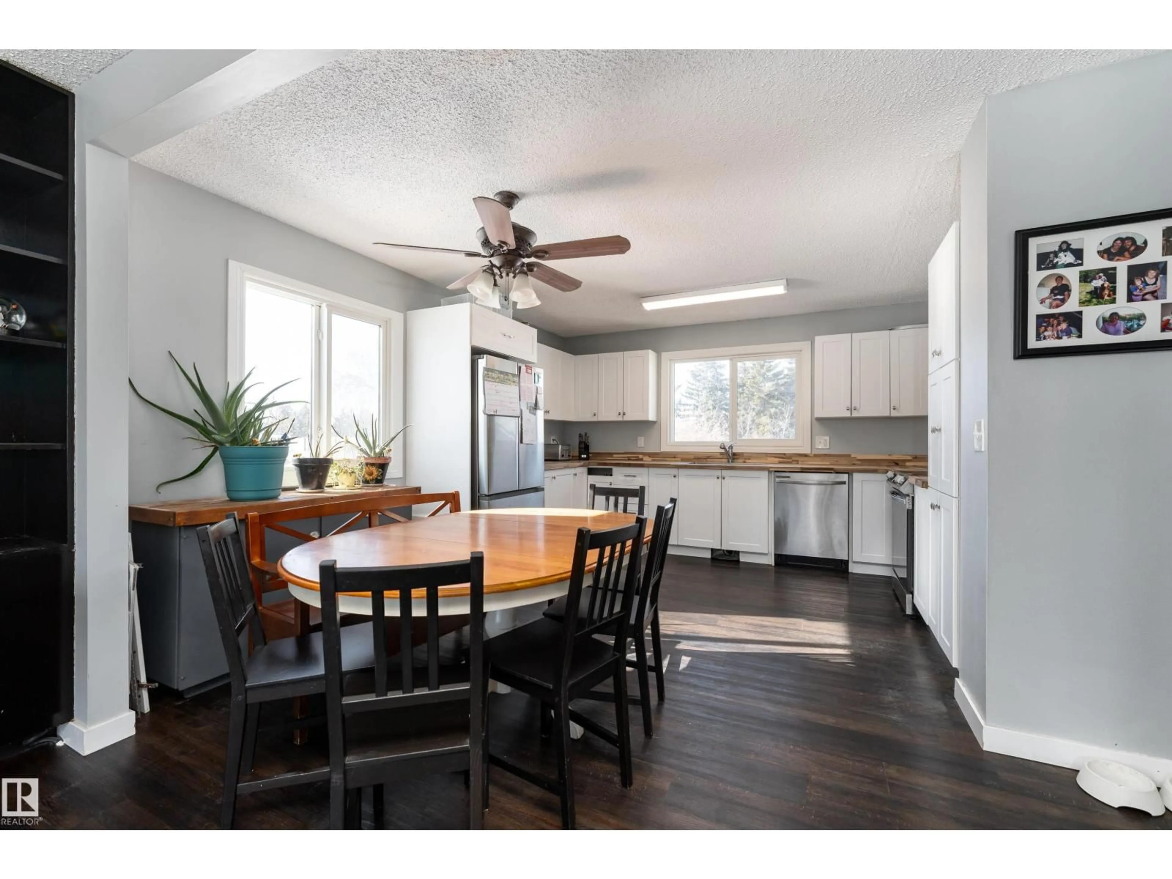 Open concept kitchen, wood/laminate floor for 2020 89 ST, Edmonton Alberta T6K2A3