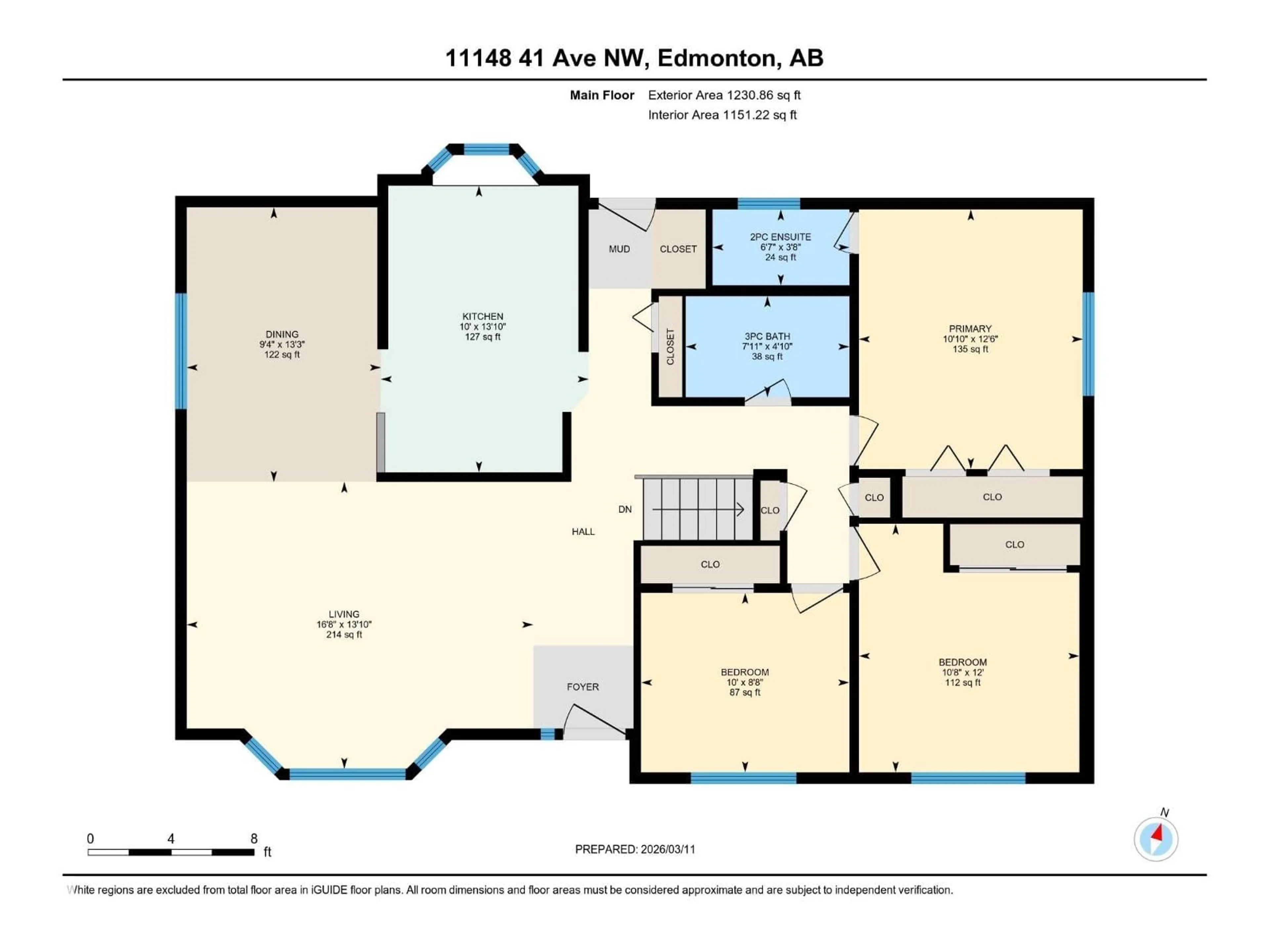 Floor plan for 11148 41 AV, Edmonton Alberta T6J0T4