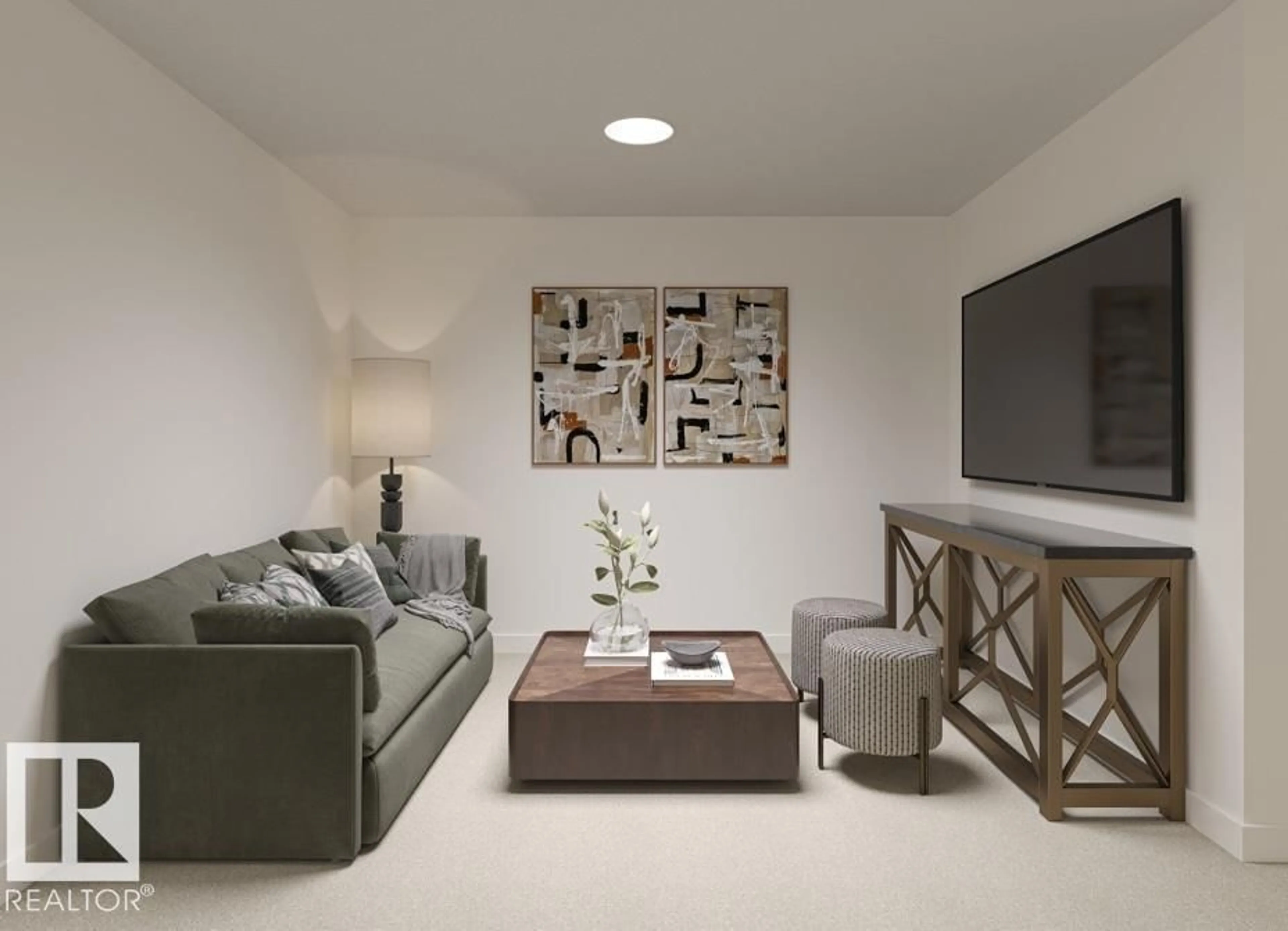 Living room with furniture, unknown for NW - 4507 WARBLER LO, Edmonton Alberta T5S2C2