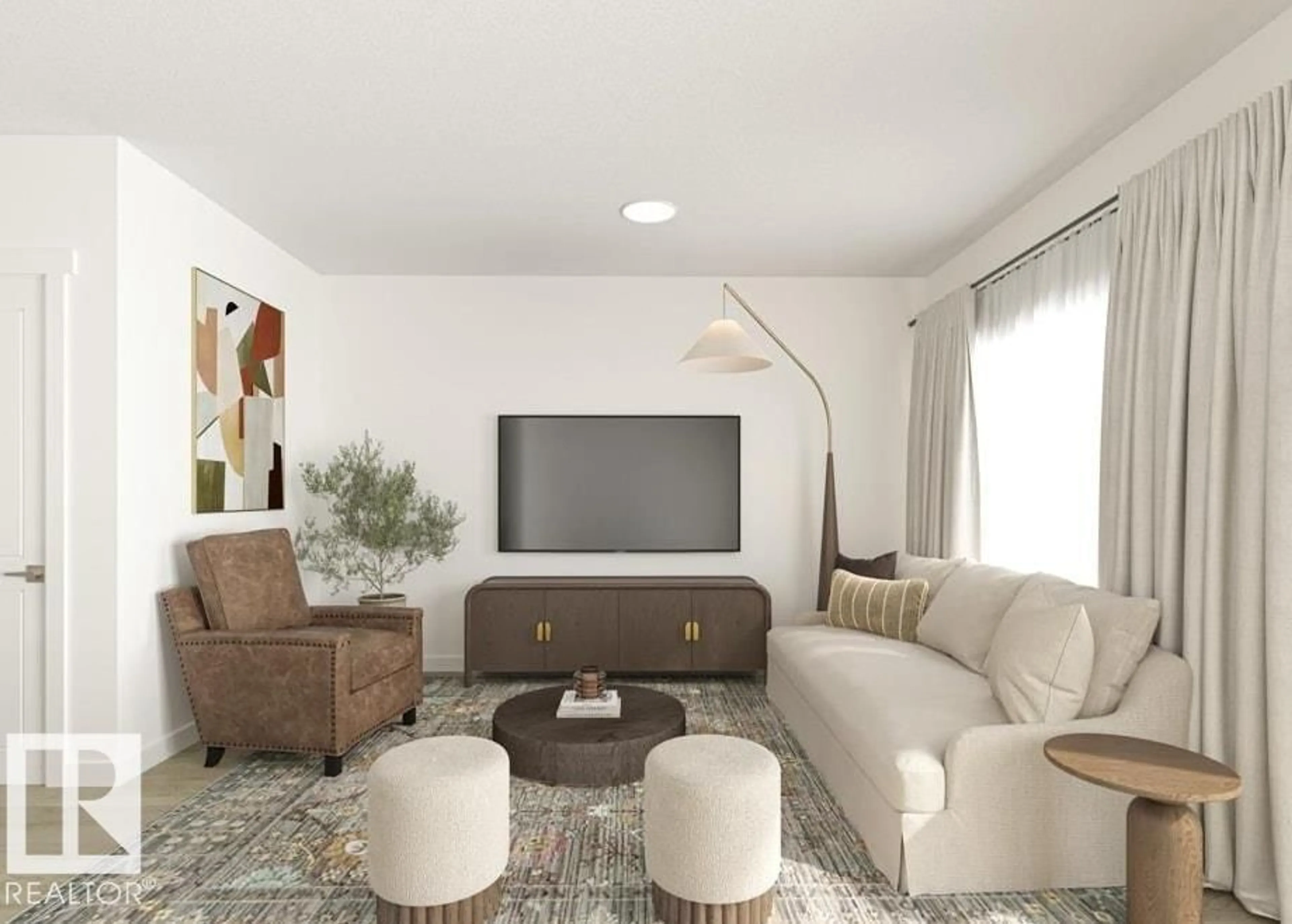 Living room with furniture, unknown for NW - 4507 WARBLER LO, Edmonton Alberta T5S2C2