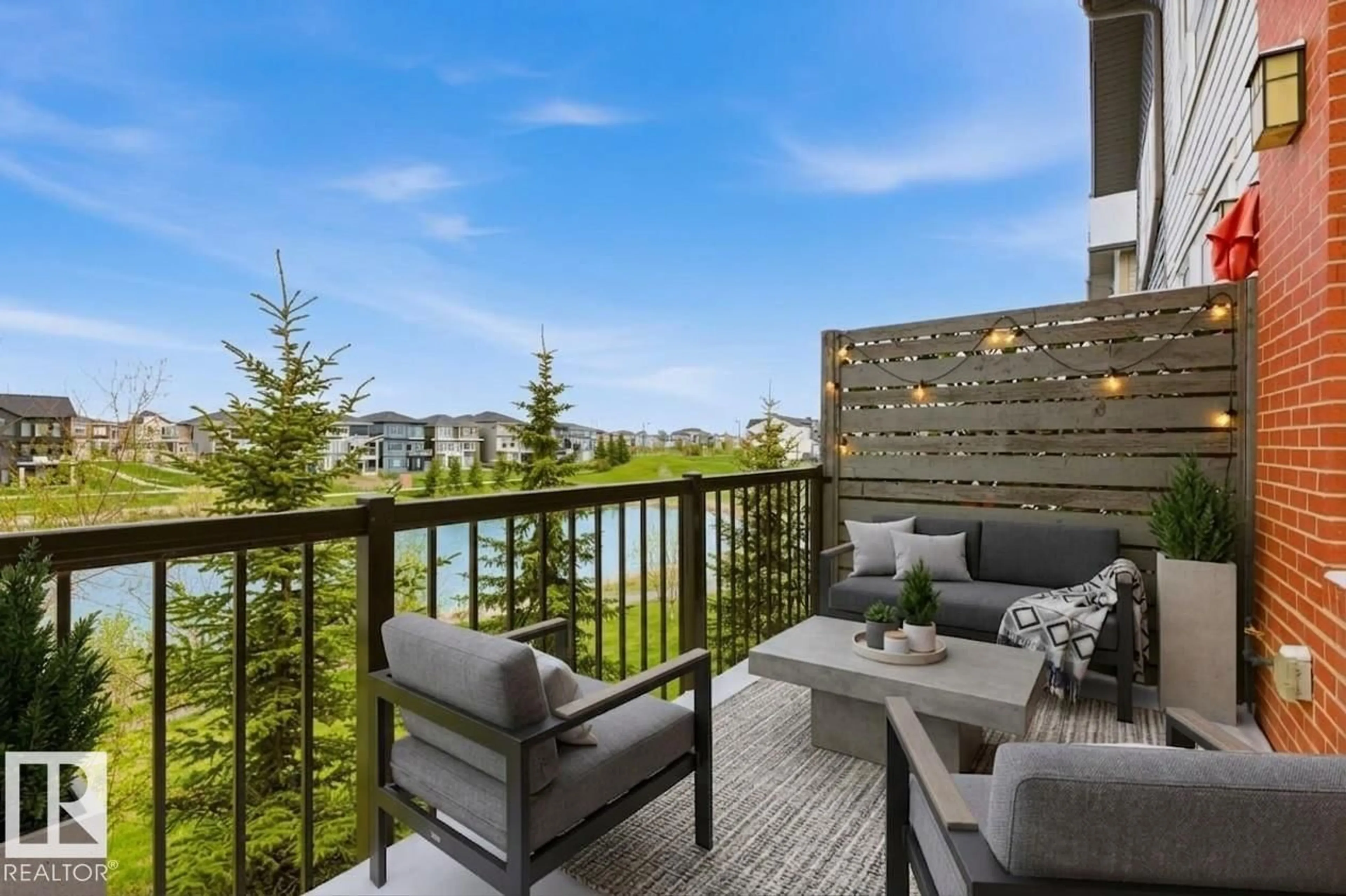 Patio, water/lake/river/ocean view for 68 2560 PEGASUS BV, Edmonton Alberta T5E6V4