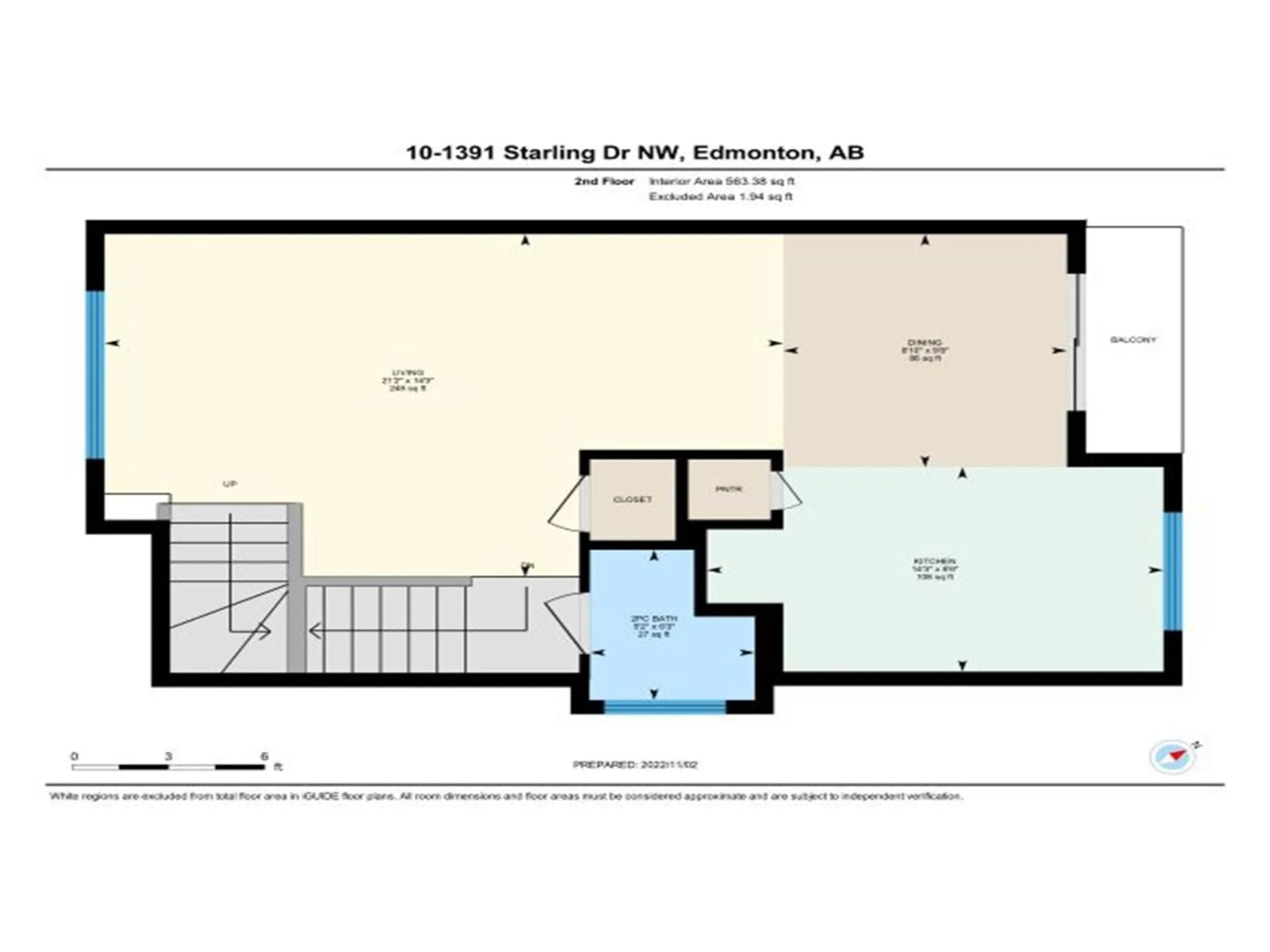 Floor plan for #10 - 1391 STARLING DR, Edmonton Alberta T5S0L3
