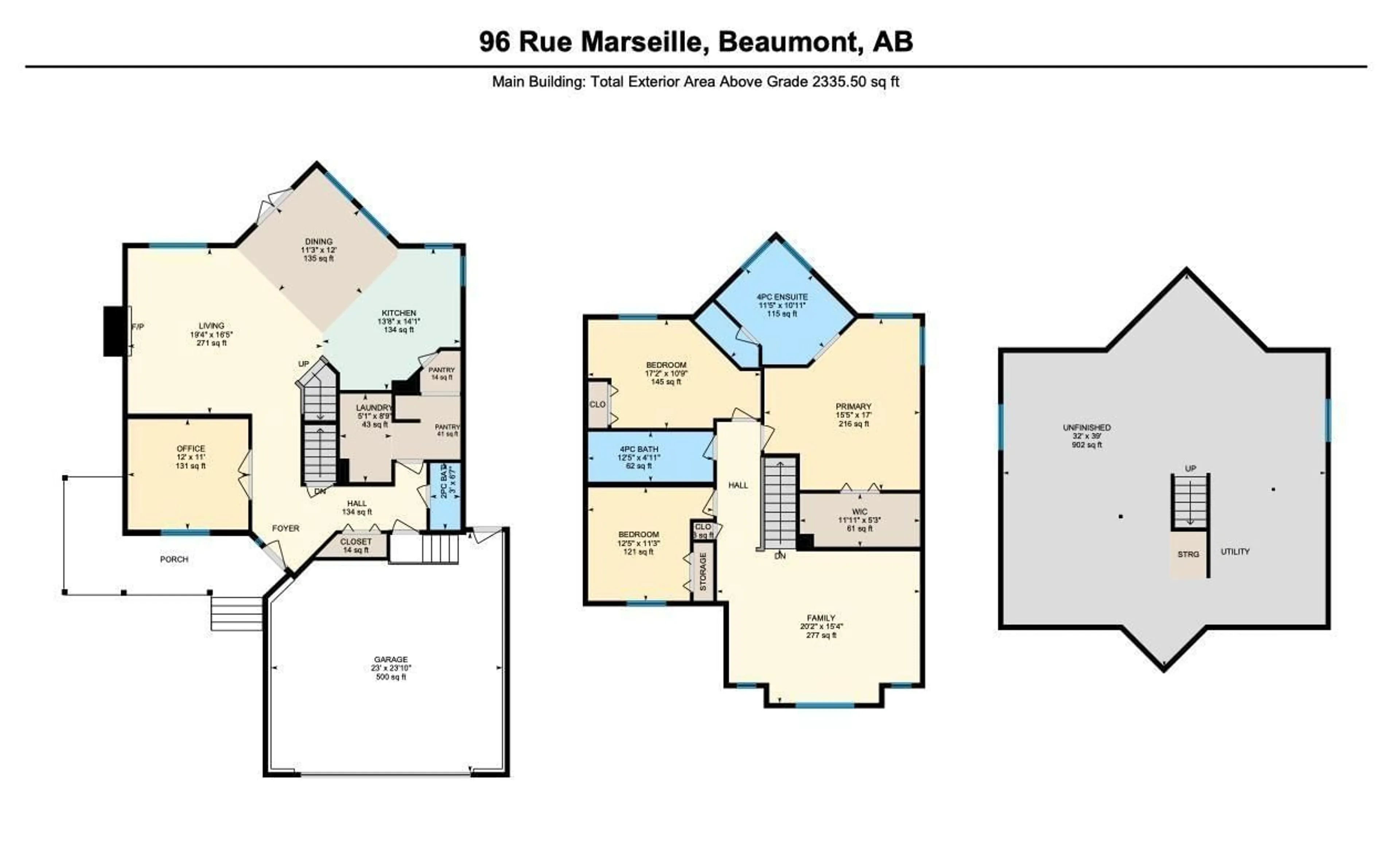 Floor plan for 96 RUE MARSEILLE, Beaumont Alberta T4X1T2
