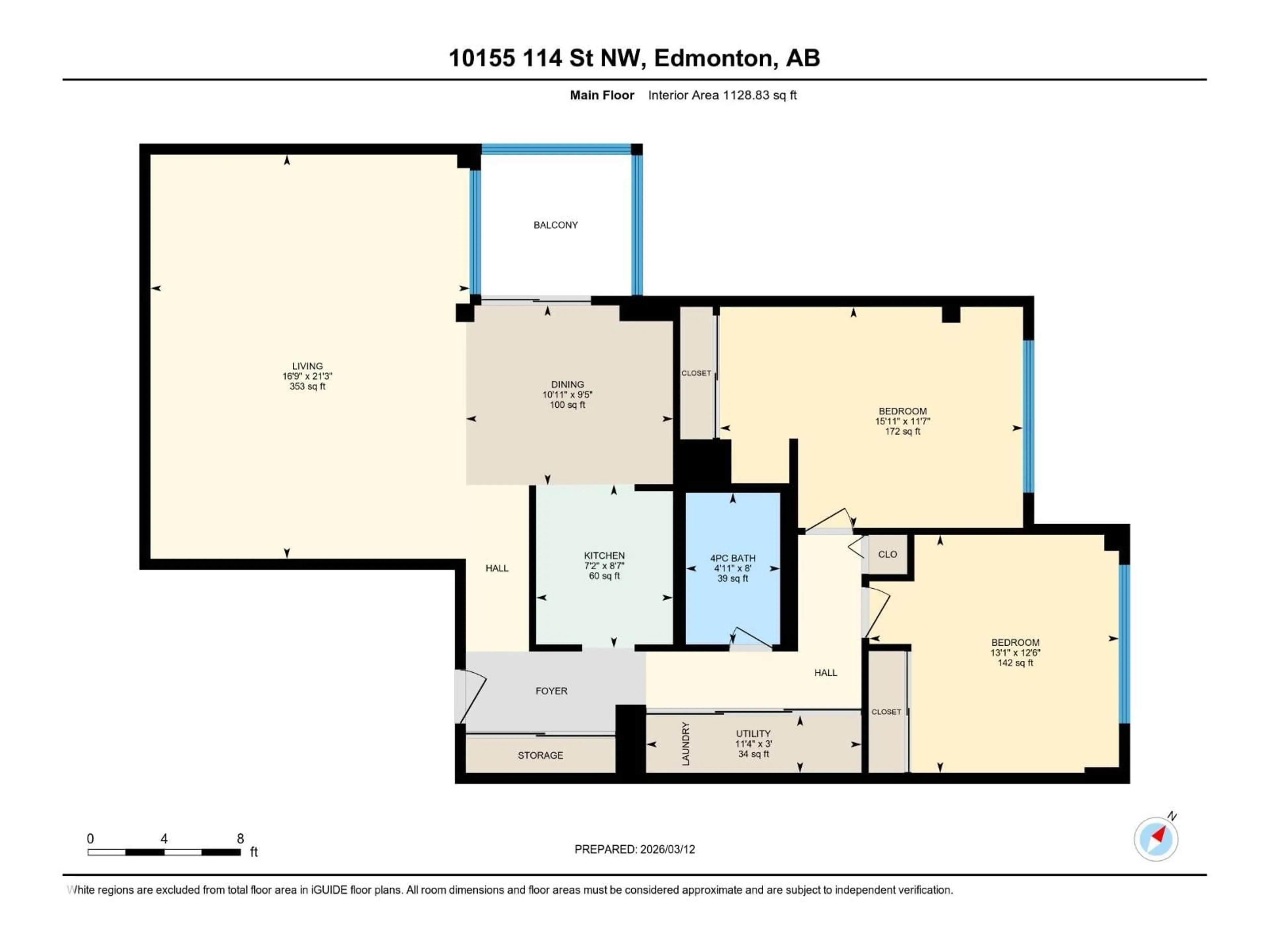 Floor plan for #802 - 10155 114 ST NW, Edmonton Alberta T5K1R8