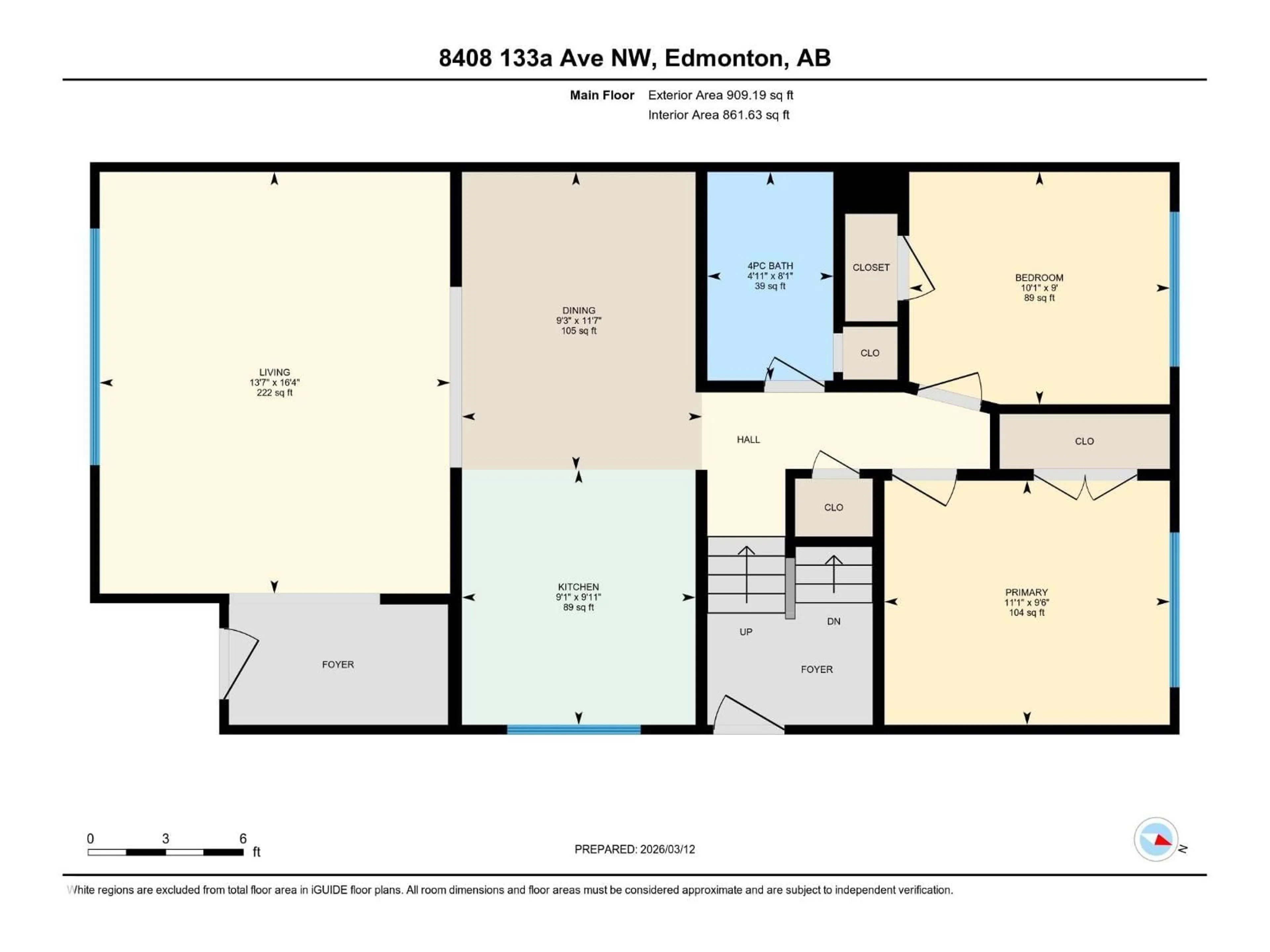 Floor plan for NW - 8408 133 A AV, Edmonton Alberta T5E1E9