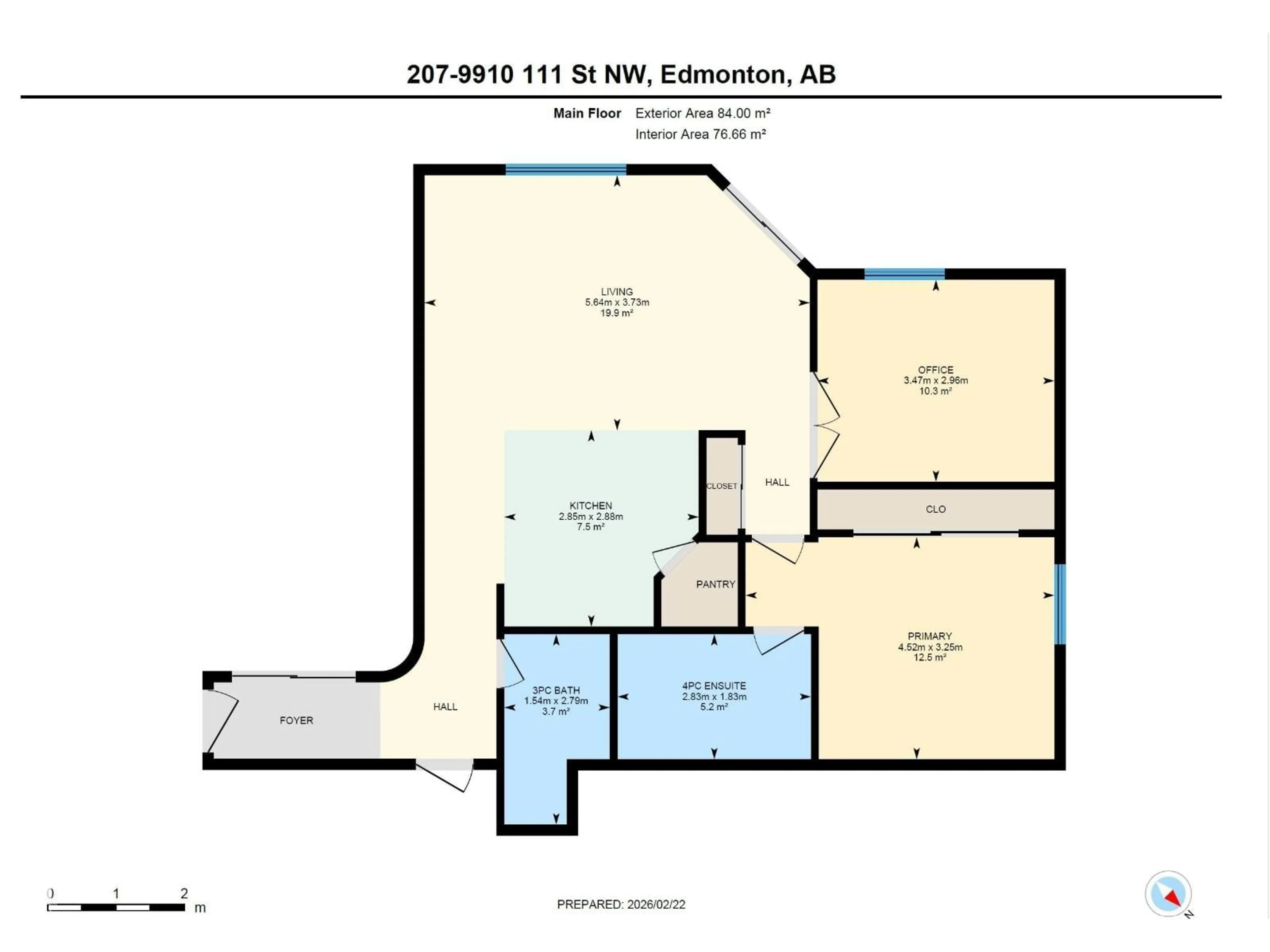 Floor plan for 9910 - 207 111 ST NW, Edmonton Alberta T5K1K2