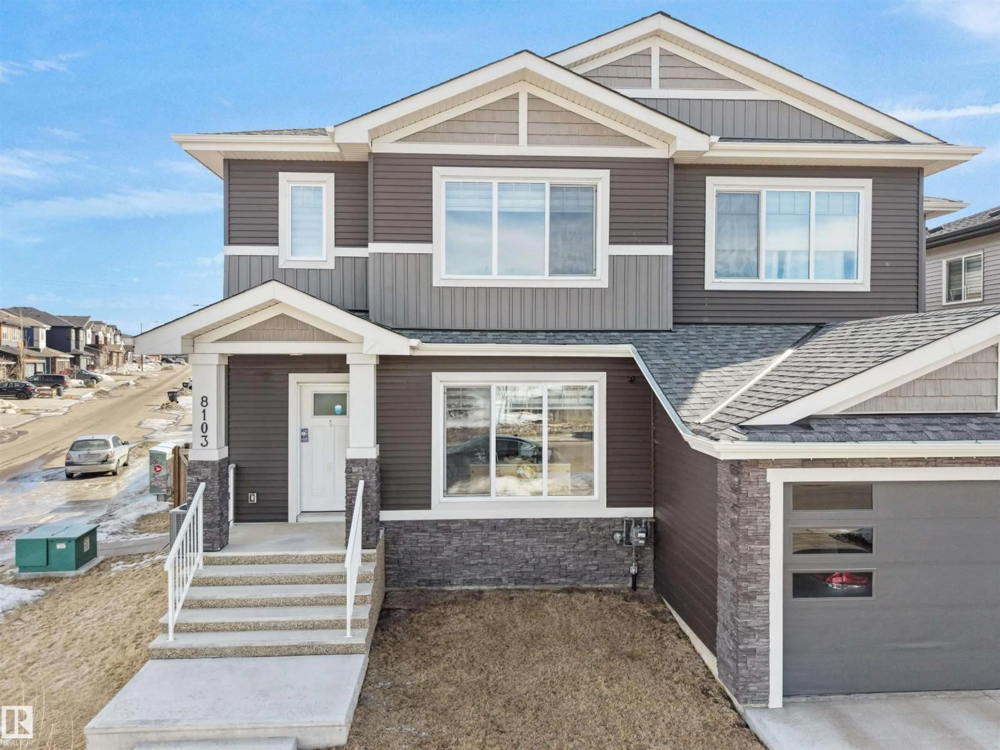 Home with vinyl exterior material, mountain view for SW - 8103 ORCHARDS GREEN GR, Edmonton Alberta T6X2N7