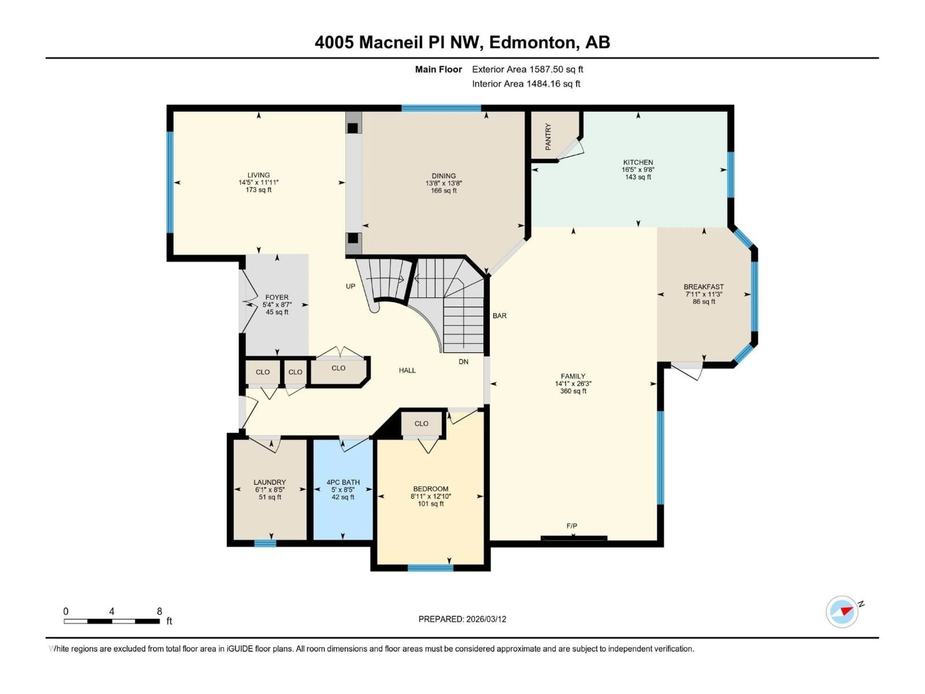 Floor plan for 4005 MACNEIL PL, Edmonton Alberta T6R0H6