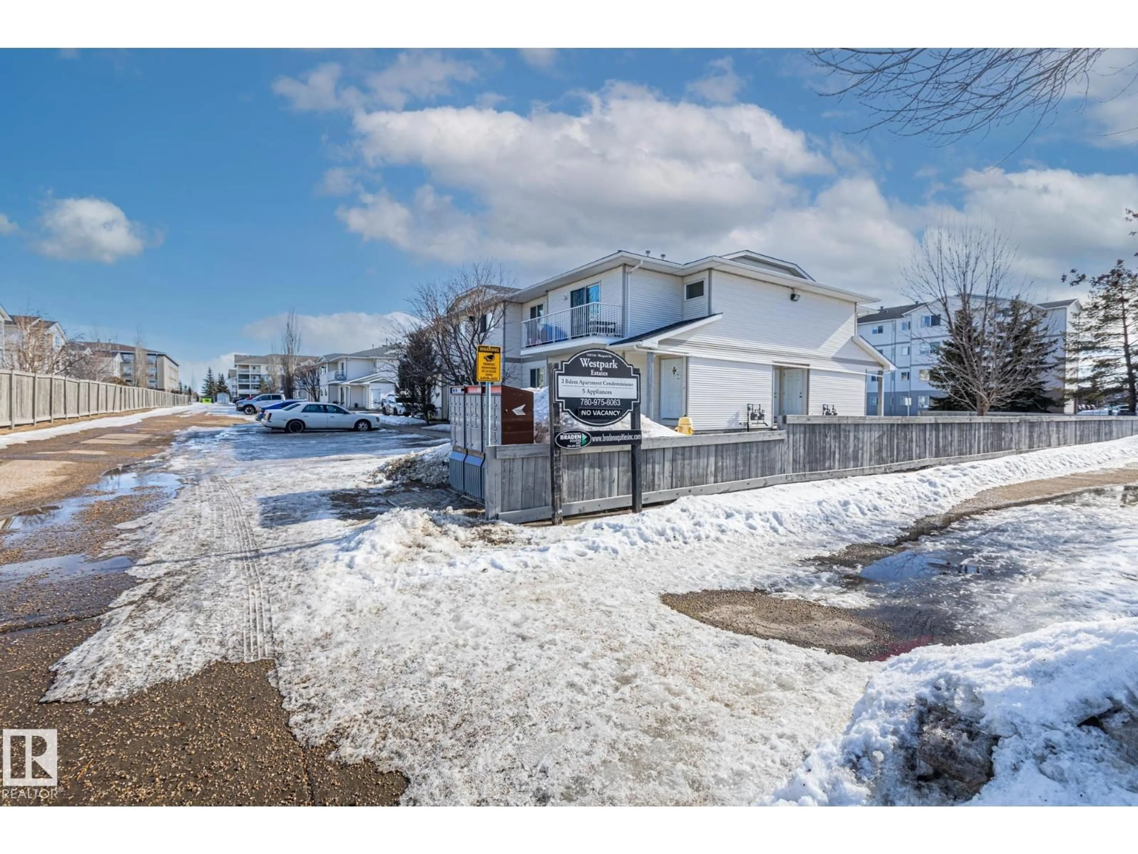 A pic from outside/outdoor area/front of a property/back of a property/a pic from drone, street for #101A - 110 WESTPARK, Fort Saskatchewan Alberta T8L4M2