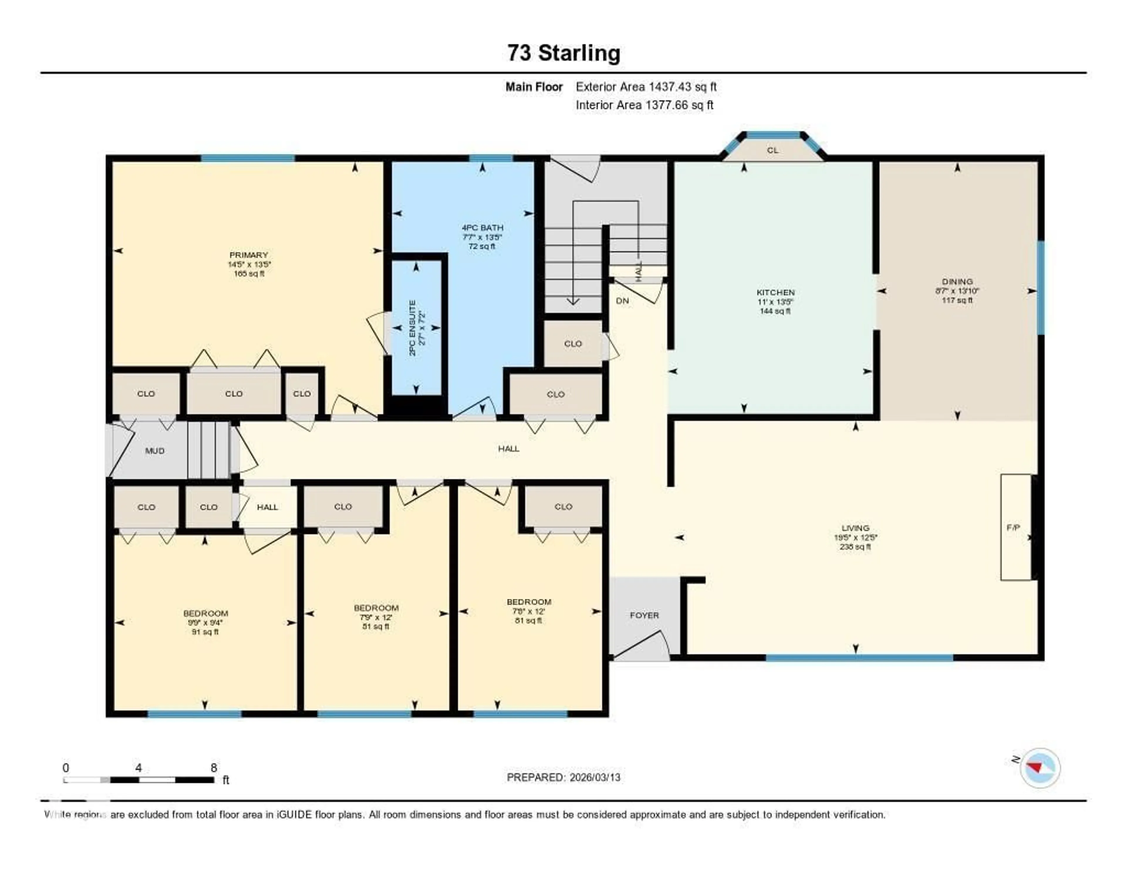 Floor plan for 73 STARLING DR, Sherwood Park Alberta T8A3L9