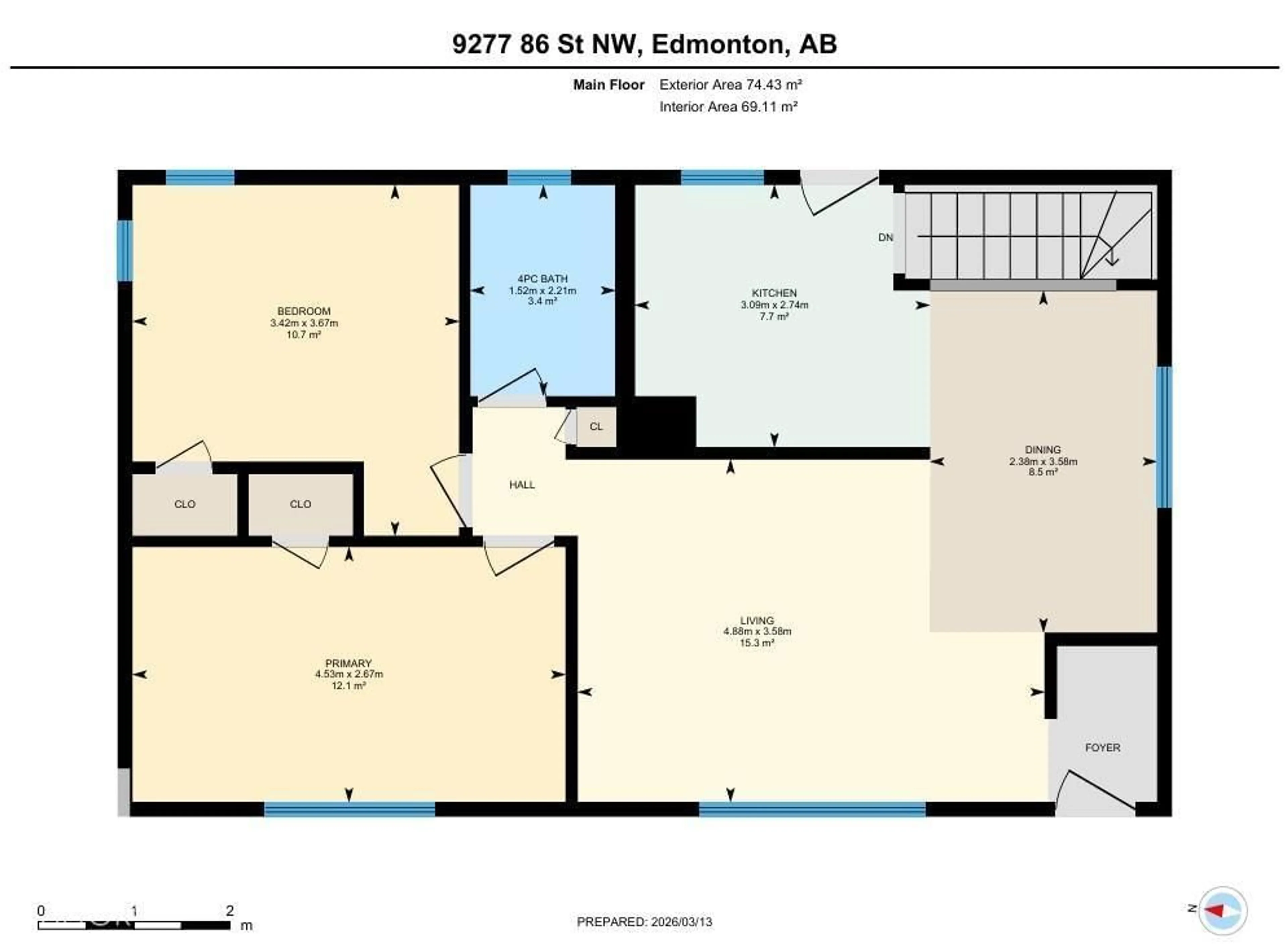 Floor plan for 9277 86 ST, Edmonton Alberta T6C3E7