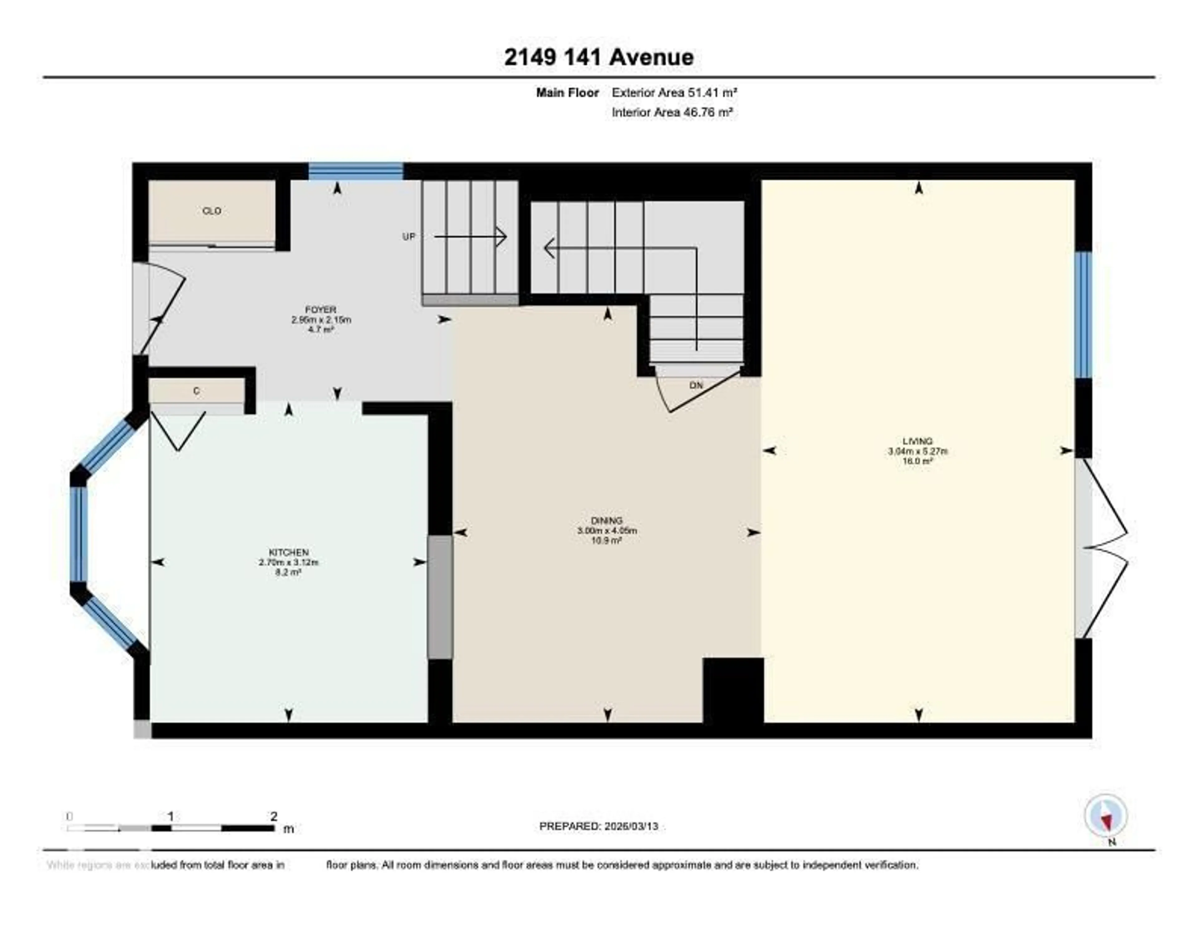 Floor plan for 2149 141 AV, Edmonton Alberta T5Y1C4