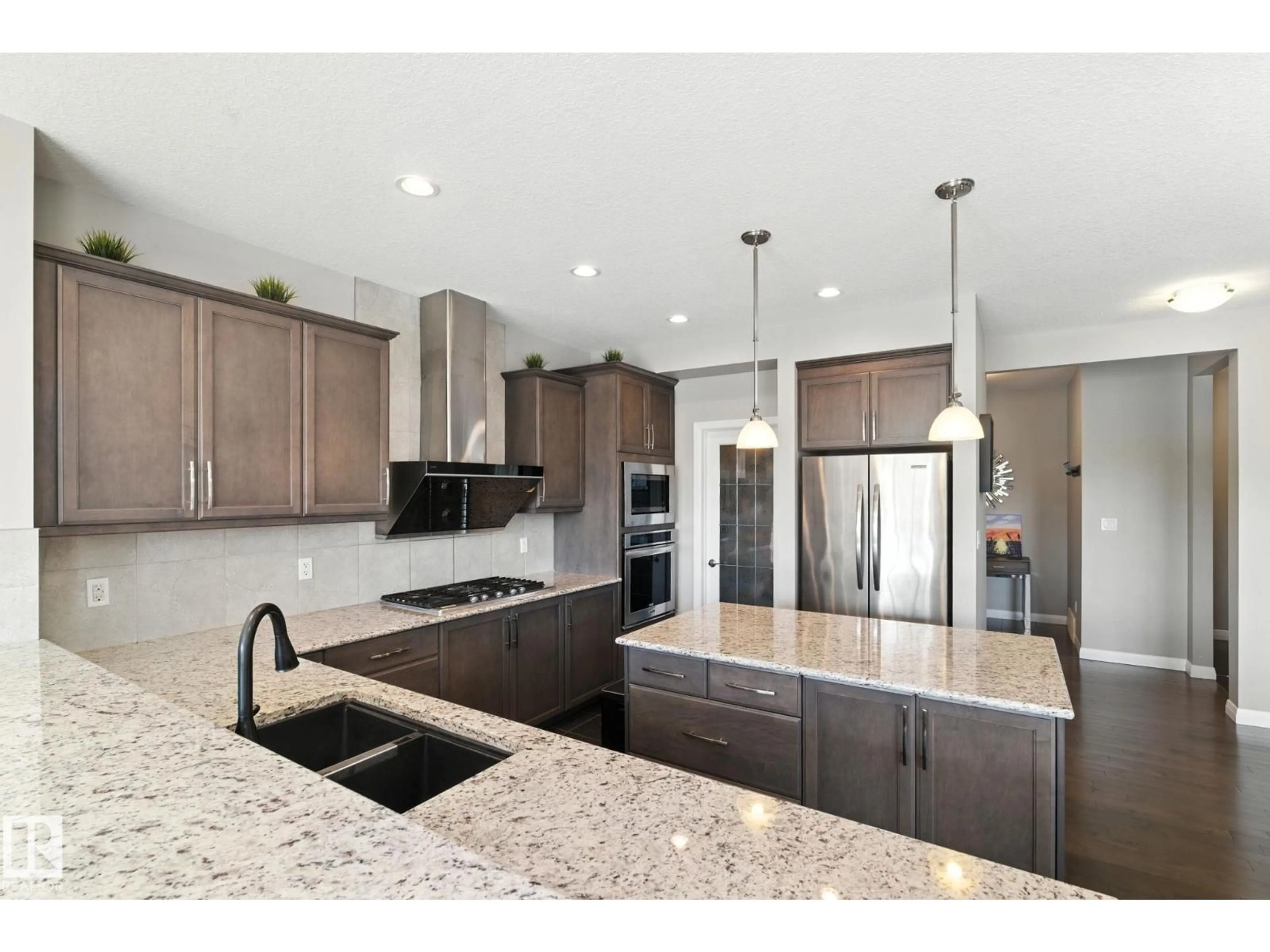 Open concept kitchen, ceramic/tile floor for 3875 AGAR GREEN SW, Edmonton Alberta T6W2G3