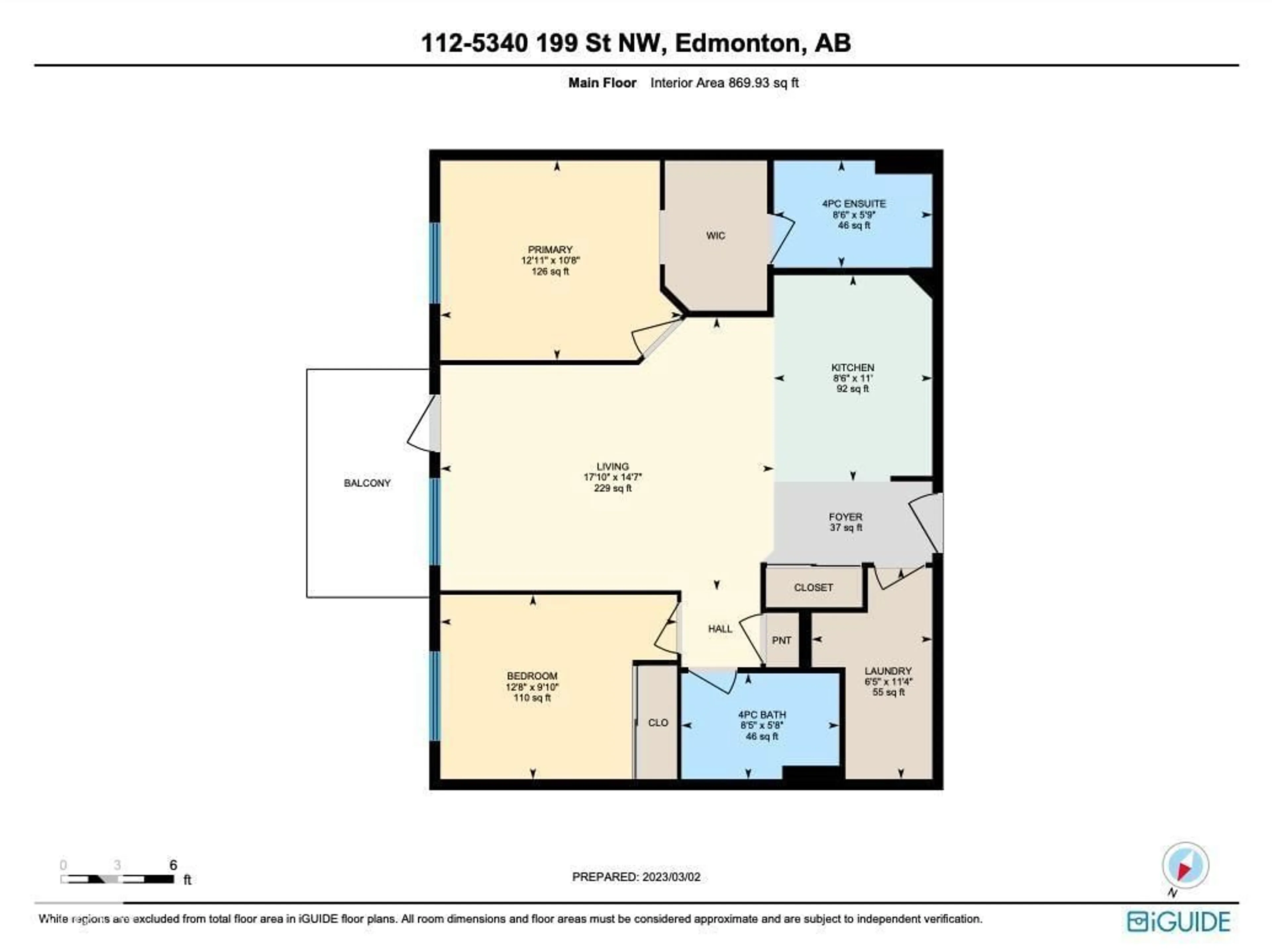 Floor plan for #112 - 5340 199 ST, Edmonton Alberta T6M0A5