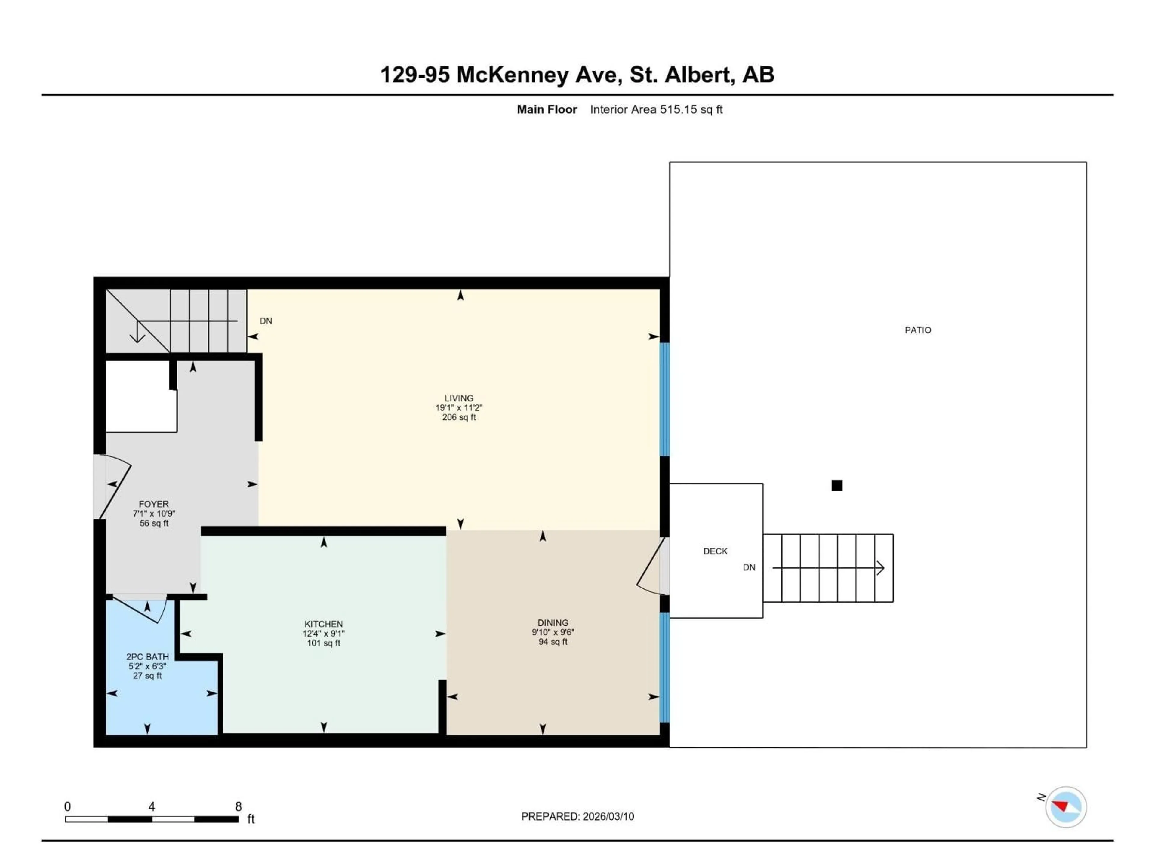 Floor plan for 95 - 129 MCKENNEY AV, St. Albert Alberta T8N2Y2