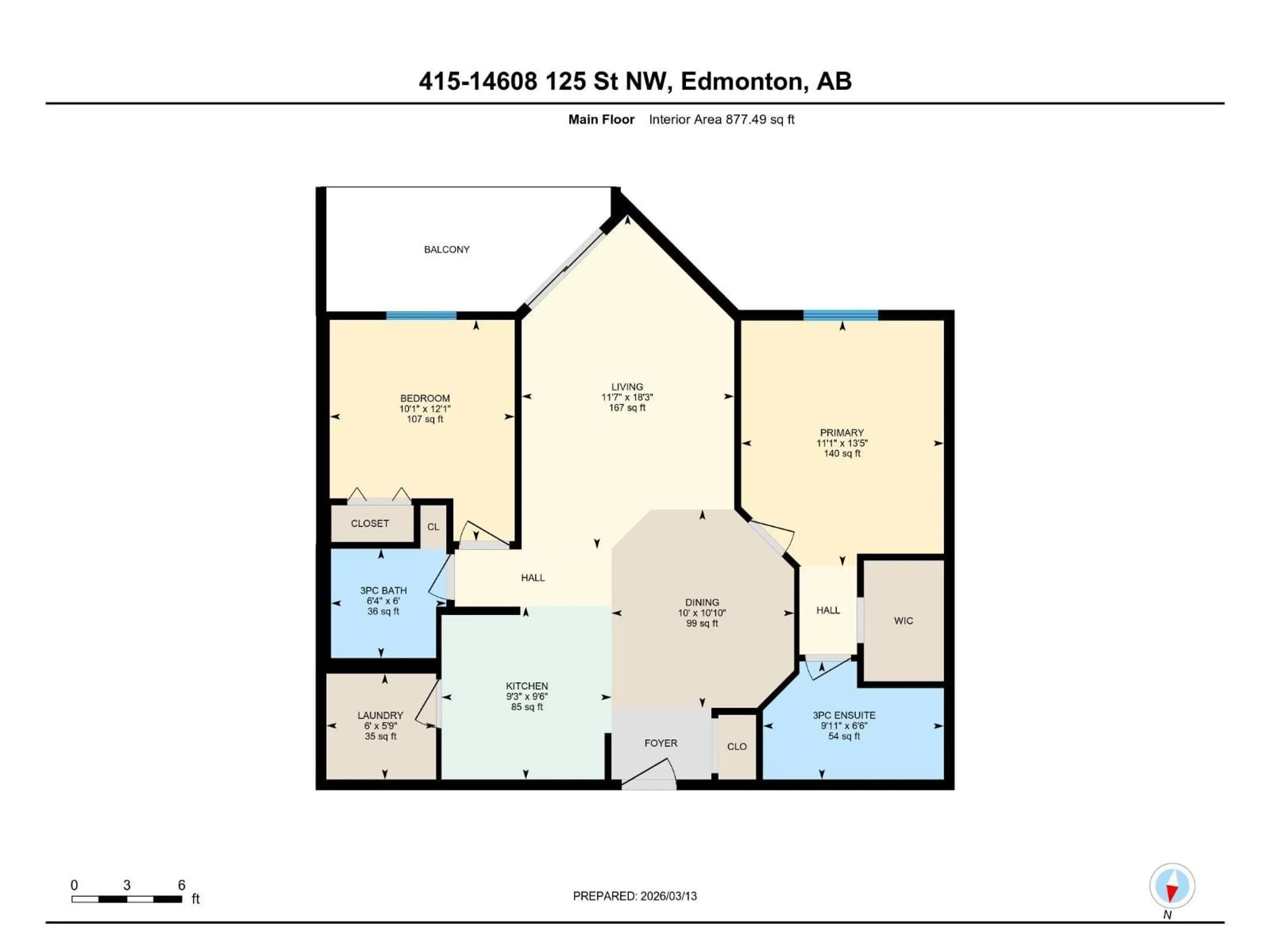Floor plan for #415 - 14608 125 ST NW, Edmonton Alberta T5X0B5
