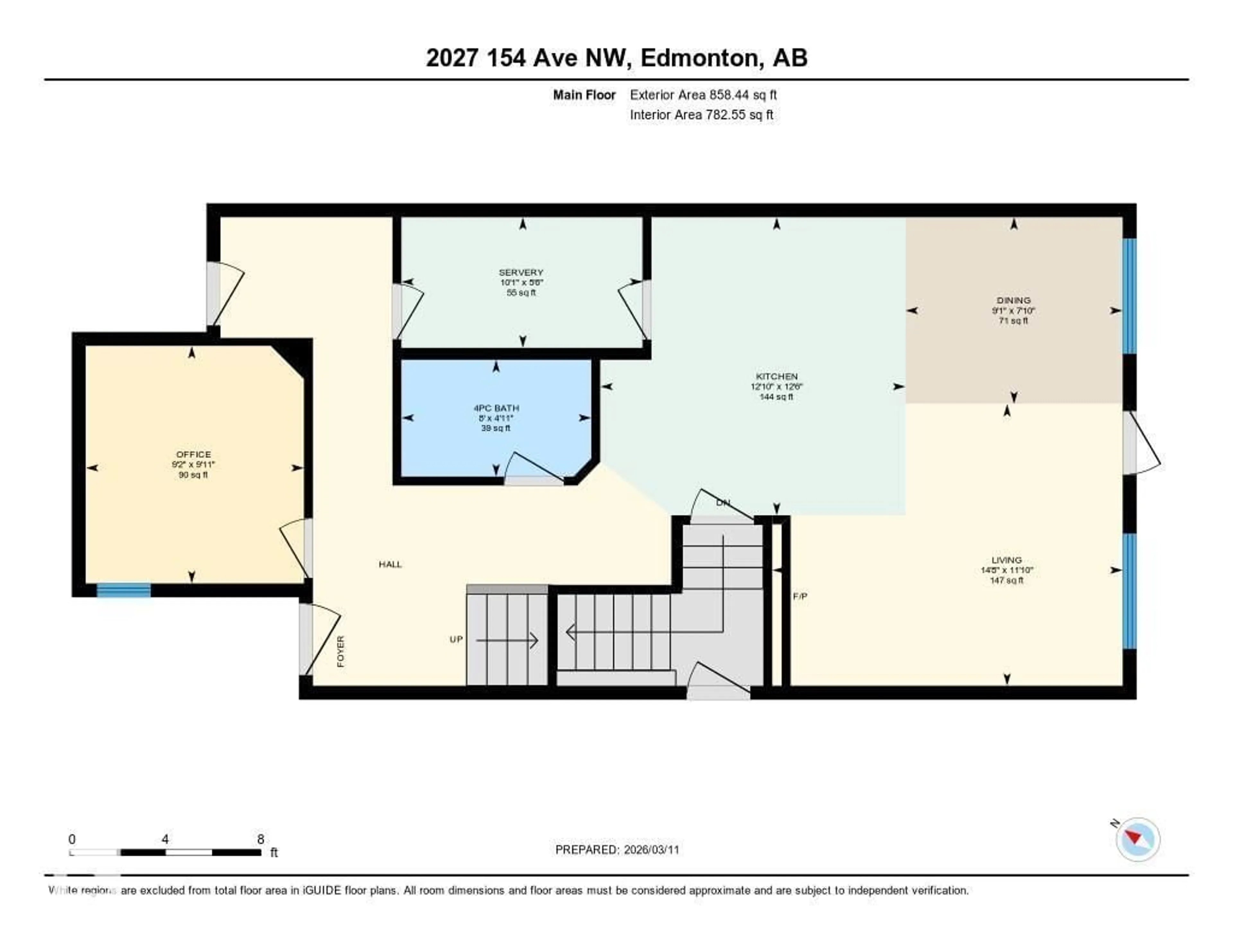 Floor plan for 2027 154 AV, Edmonton Alberta T5Y4H5