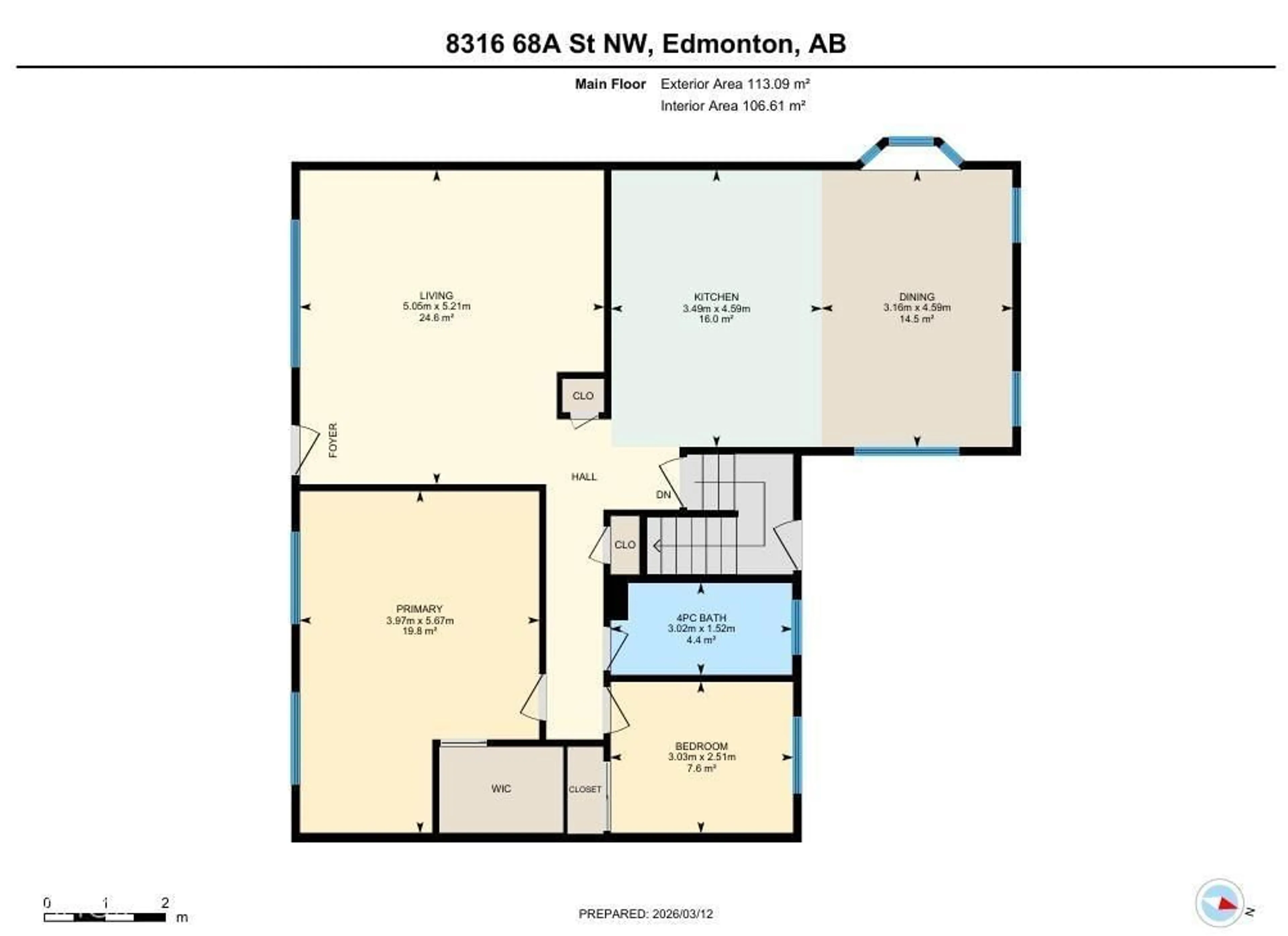 Floor plan for NW - 8316 68A ST, Edmonton Alberta T6B1T3