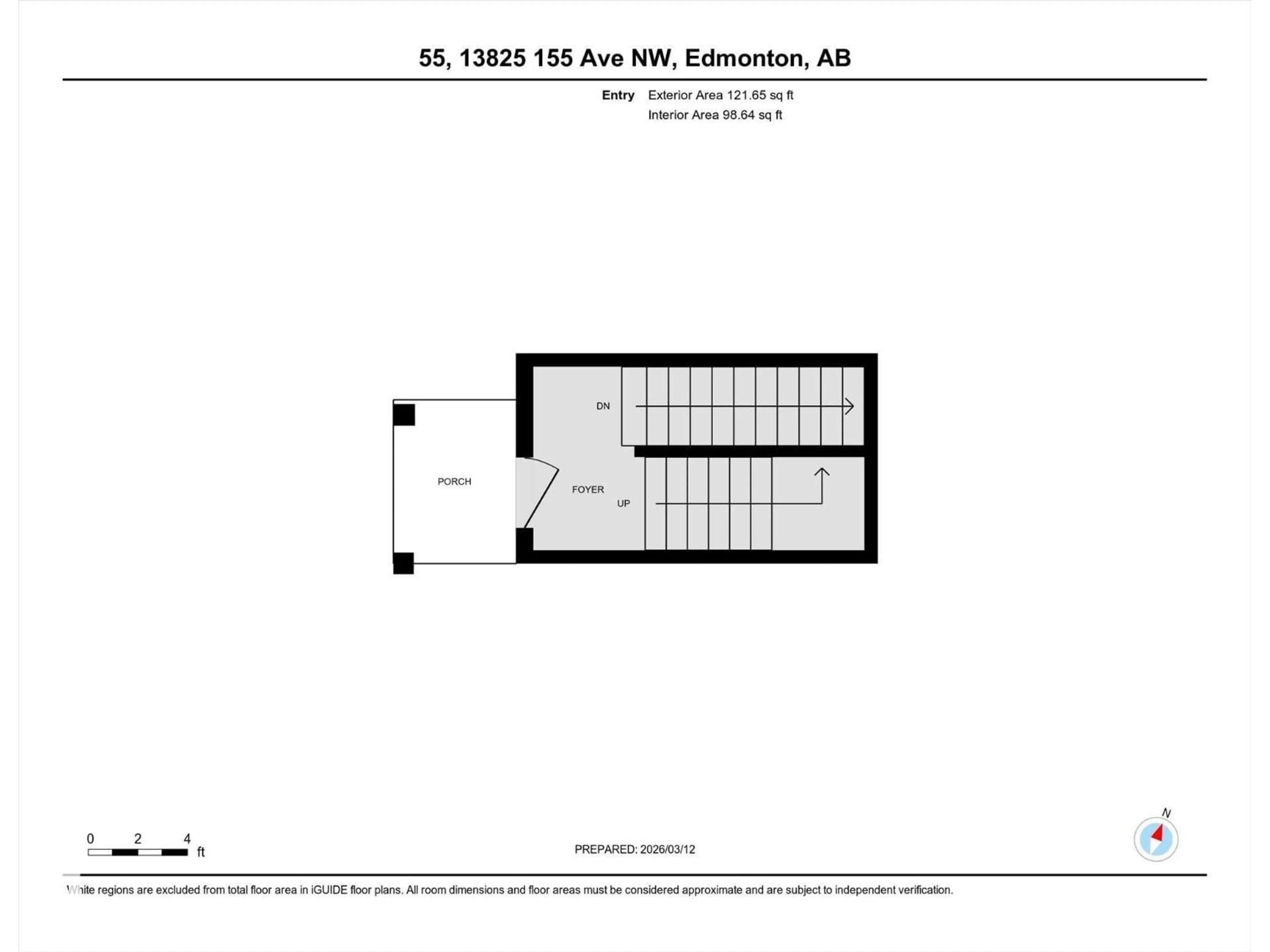 Floor plan for #55 - 13825 155 AV, Edmonton Alberta T6V0B8