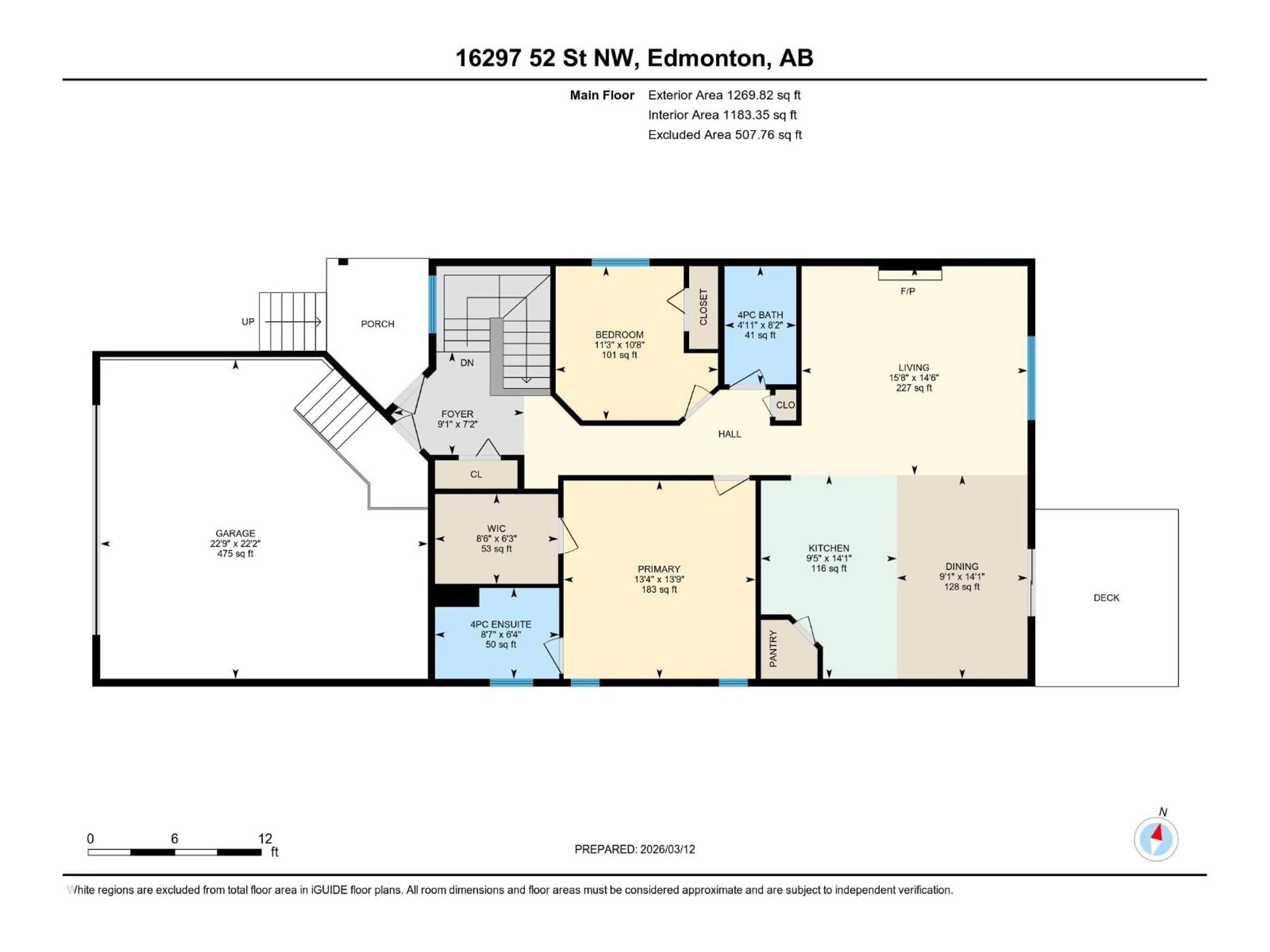 Floor plan for NW - 16297 52 ST, Edmonton Alberta T5Y3C8