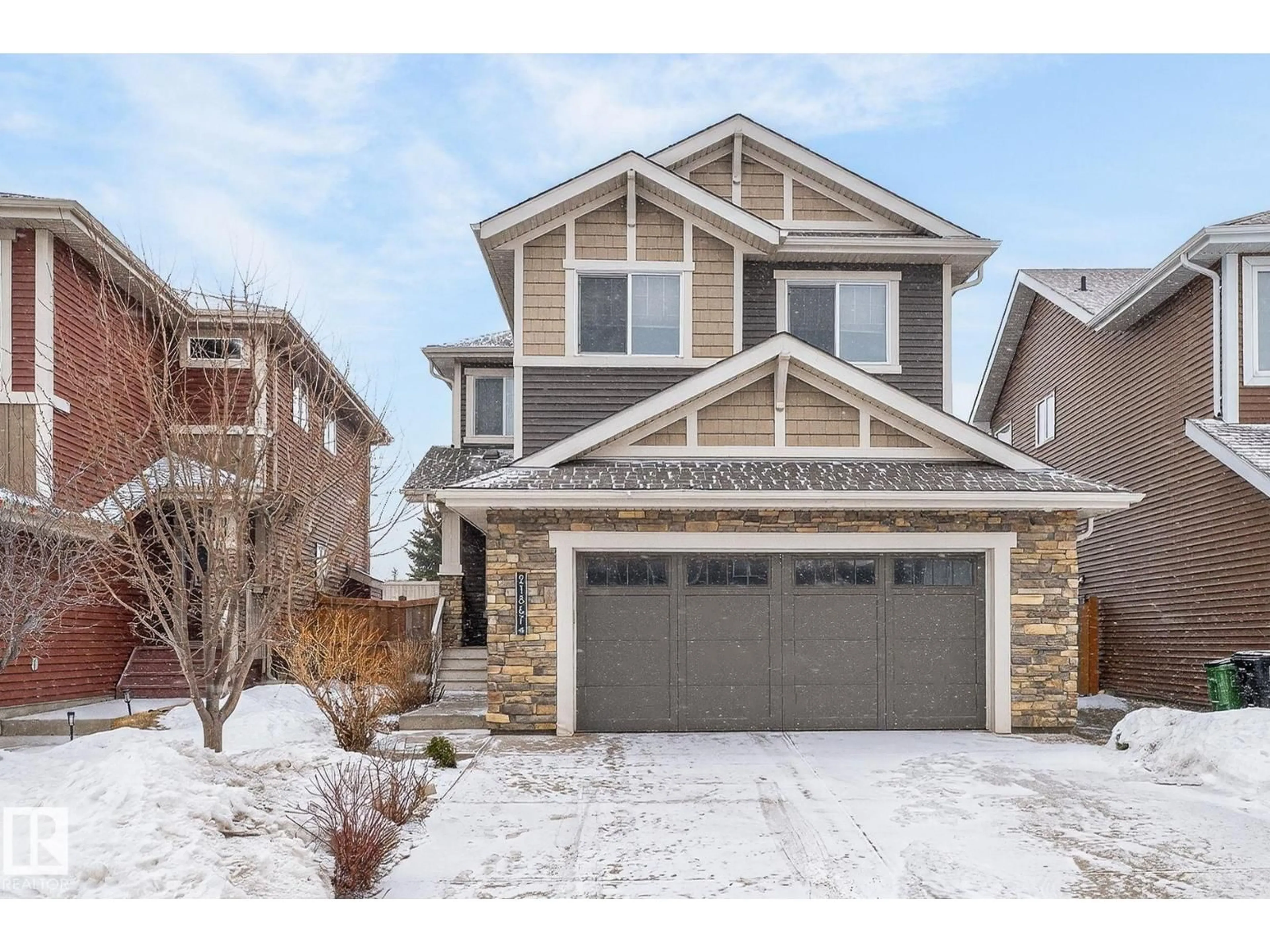 Home with brick exterior material, street for 21867 80 AV, Edmonton Alberta T5T4S2