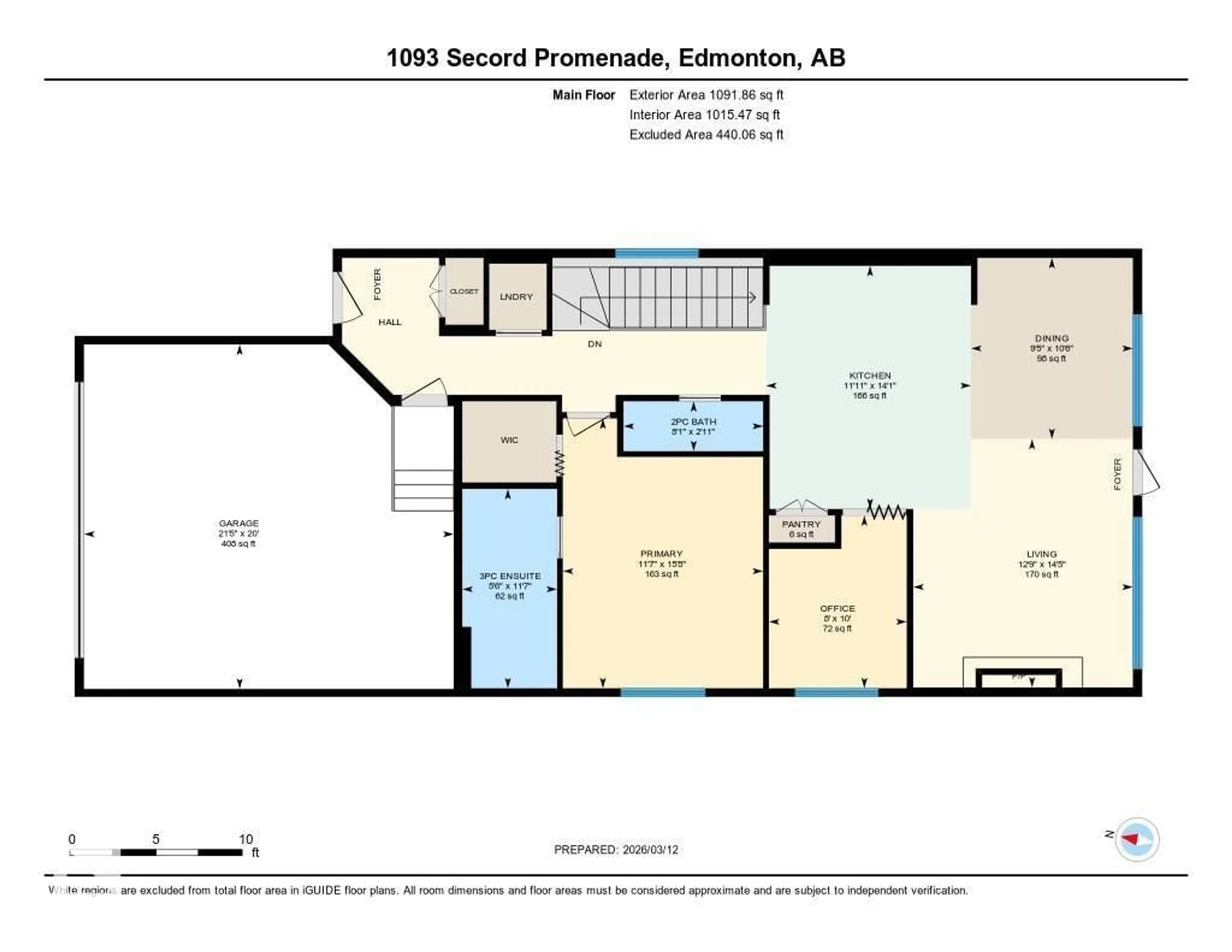 Floor plan for PM NW - 1093 SECORD PROMENADE, Edmonton Alberta T5T1N1